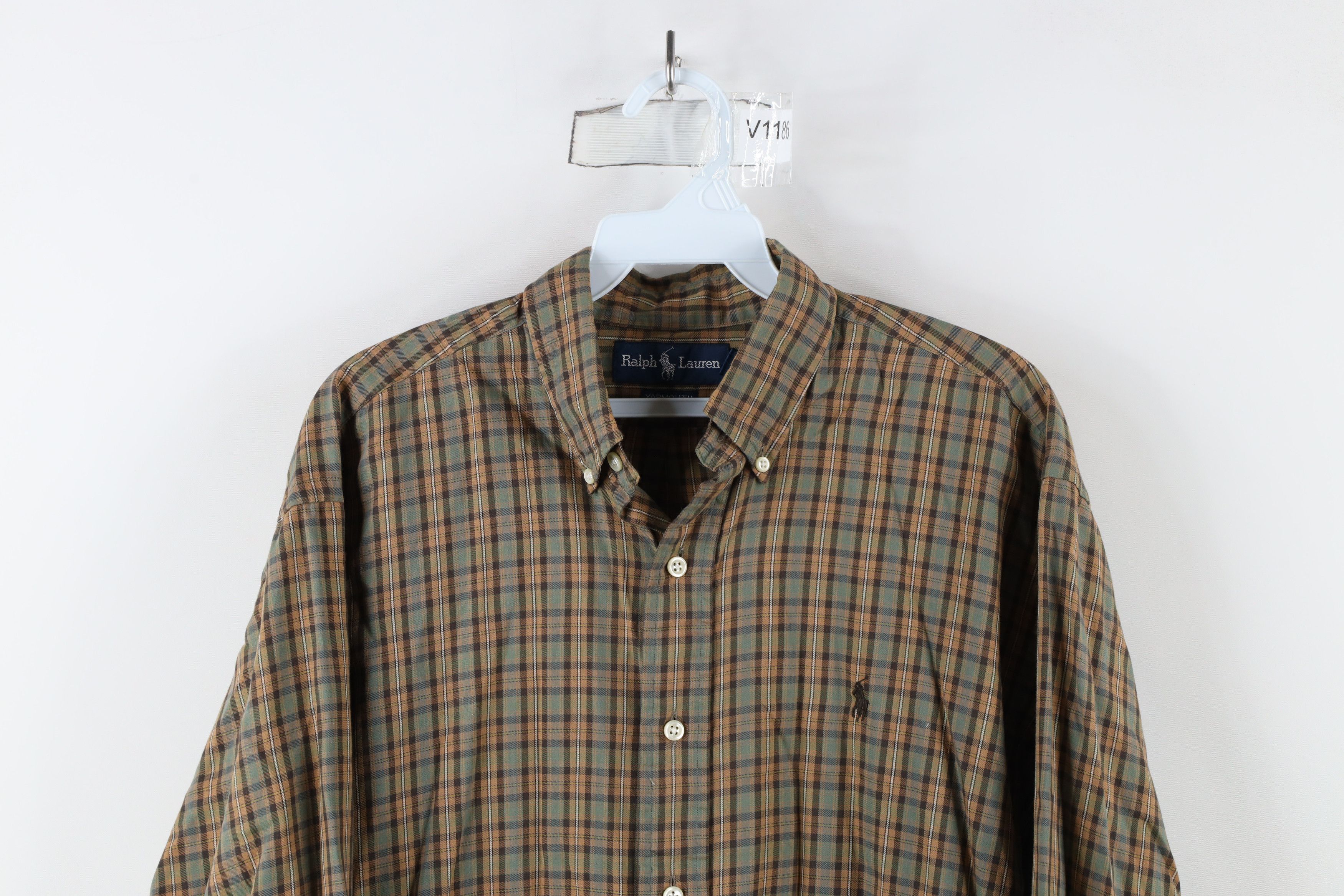 Ralph Lauren × Vintage Vintage 90s Ralph Lauren Yarmouth Shirt Earth Tone Plaid Size US M / EU 48-50 / 2 - 2 Thumbnail