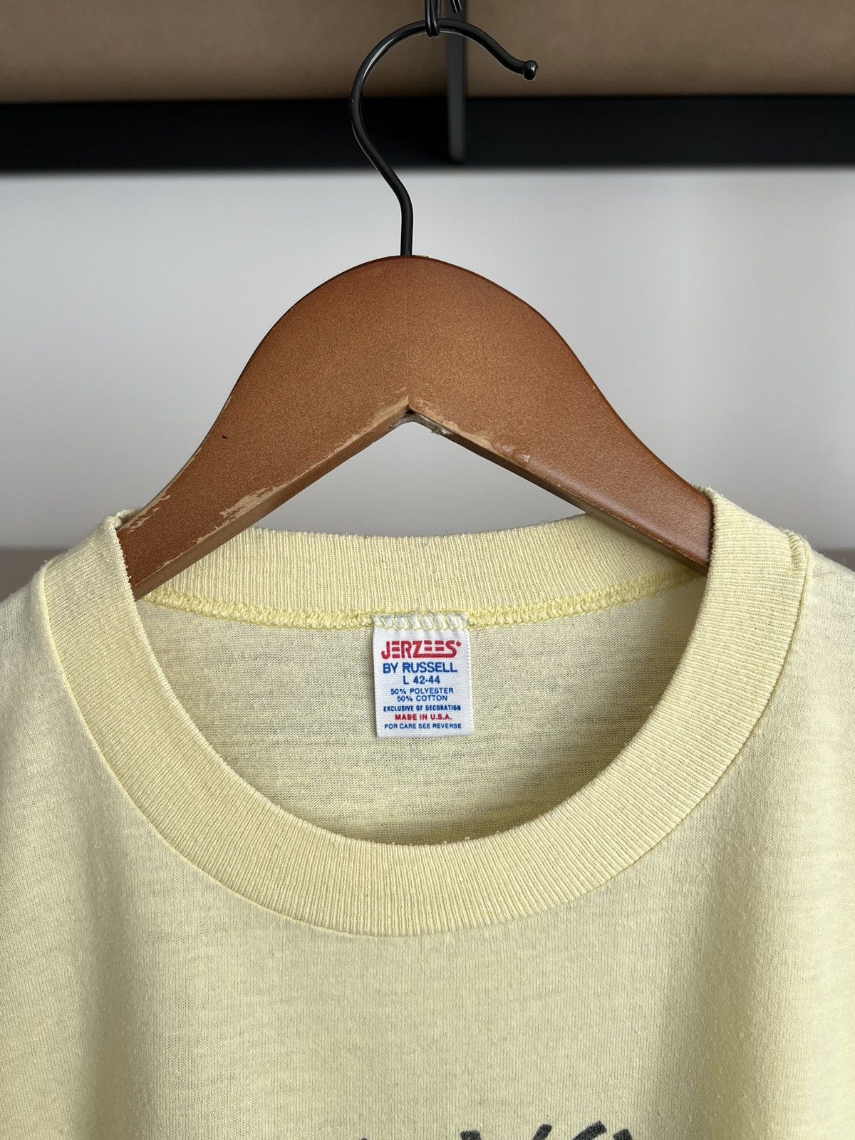 Vintage Vintage 80s New York City USA 50/50 Yellow T-shirt Size US L / EU 52-54 / 3 - 8 Thumbnail