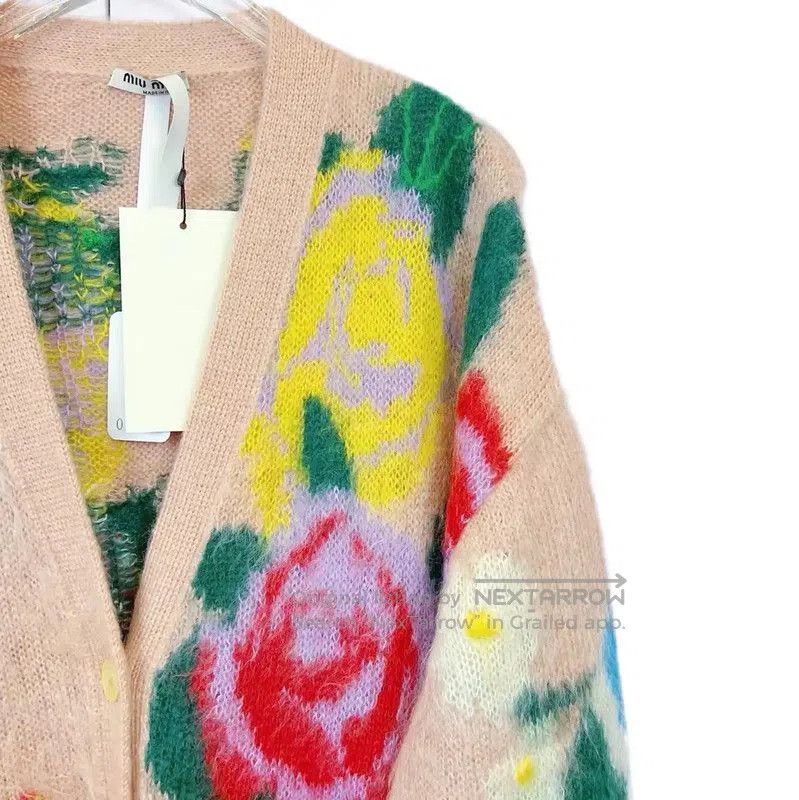 Miu Miu Miu Miu Floral Pattern Cardigan for Women . Size XS / US 0-2 / IT 36-38 - 3 Thumbnail