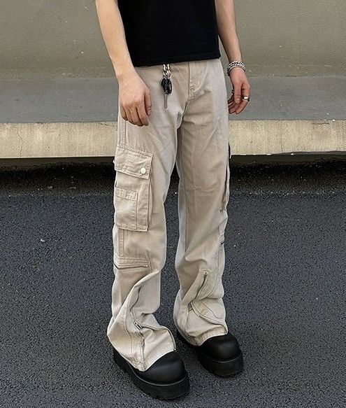 Japanese Brand × Vintage 2000s y2k front zip utility grunge cargo pants Size US 32 / EU 48 - 3 Thumbnail