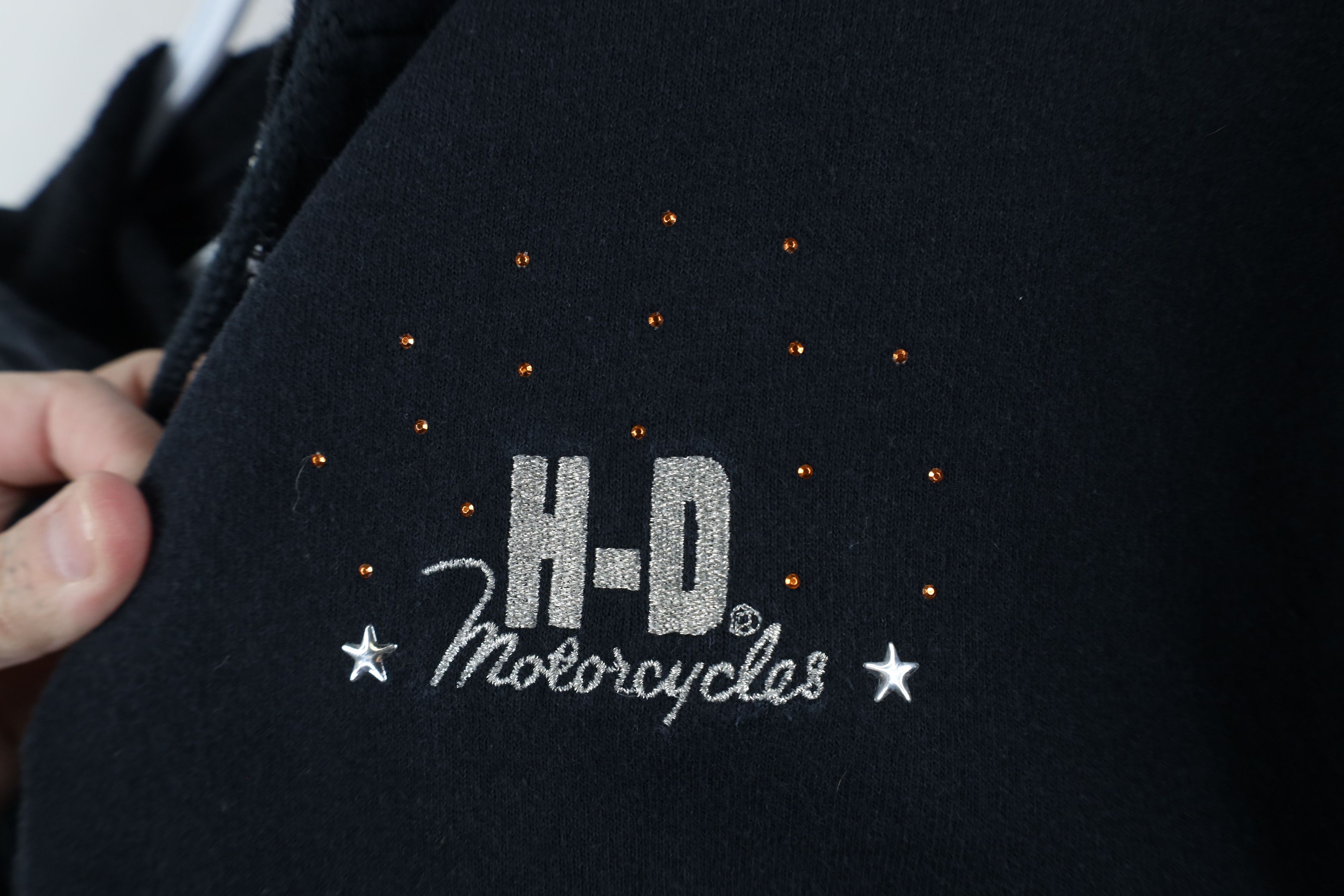 Harley Davidson × Vintage Vintage Y2K Harley Davidson Sequin Star Full Zip Hoodie Size XL / US 12-14 / IT 48-50 - 4 Thumbnail