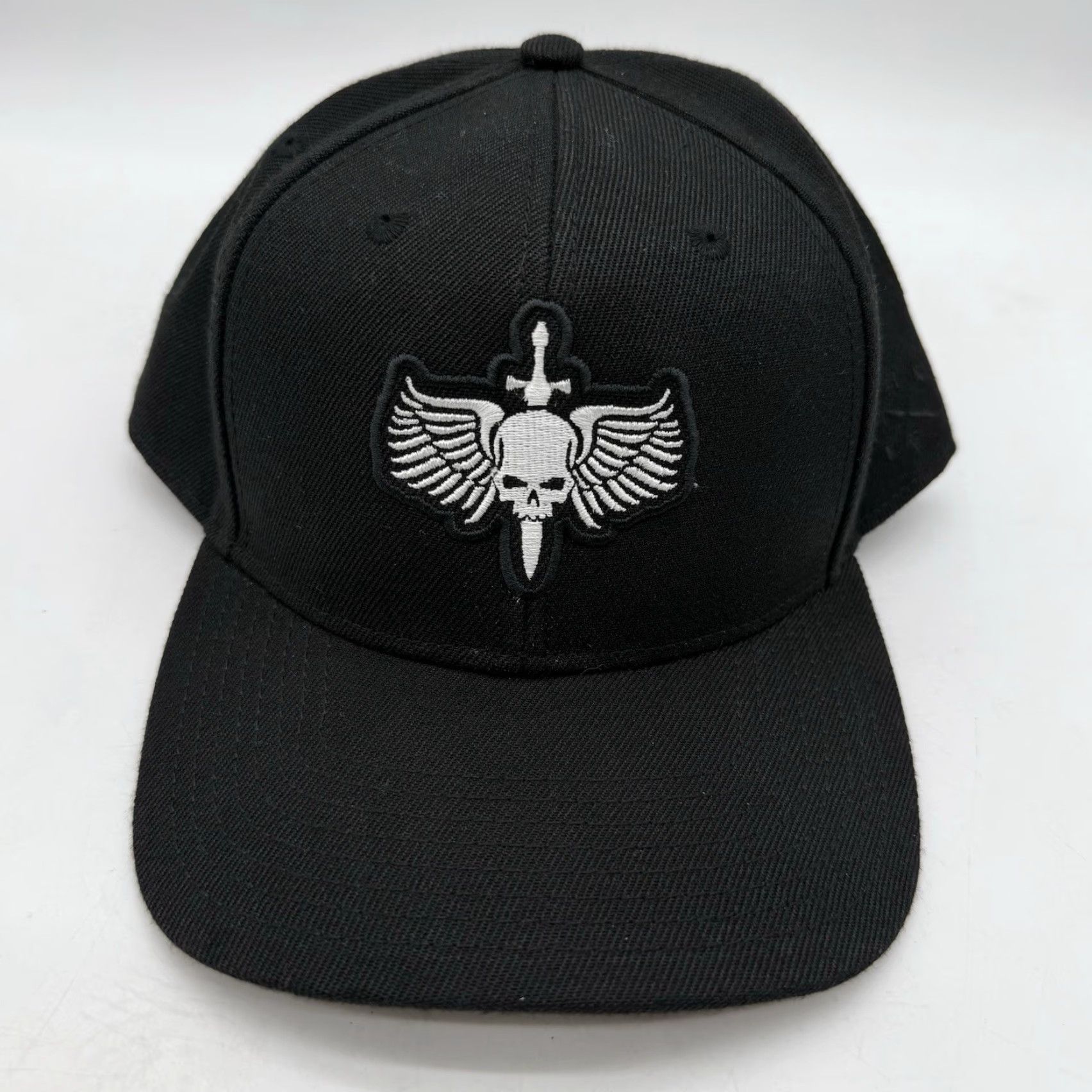 Vintage VINTAGE Warhammer Hat Black Space Marines Winged Skull Cap Adults Snapback Size ONE SIZE - 2 Thumbnail