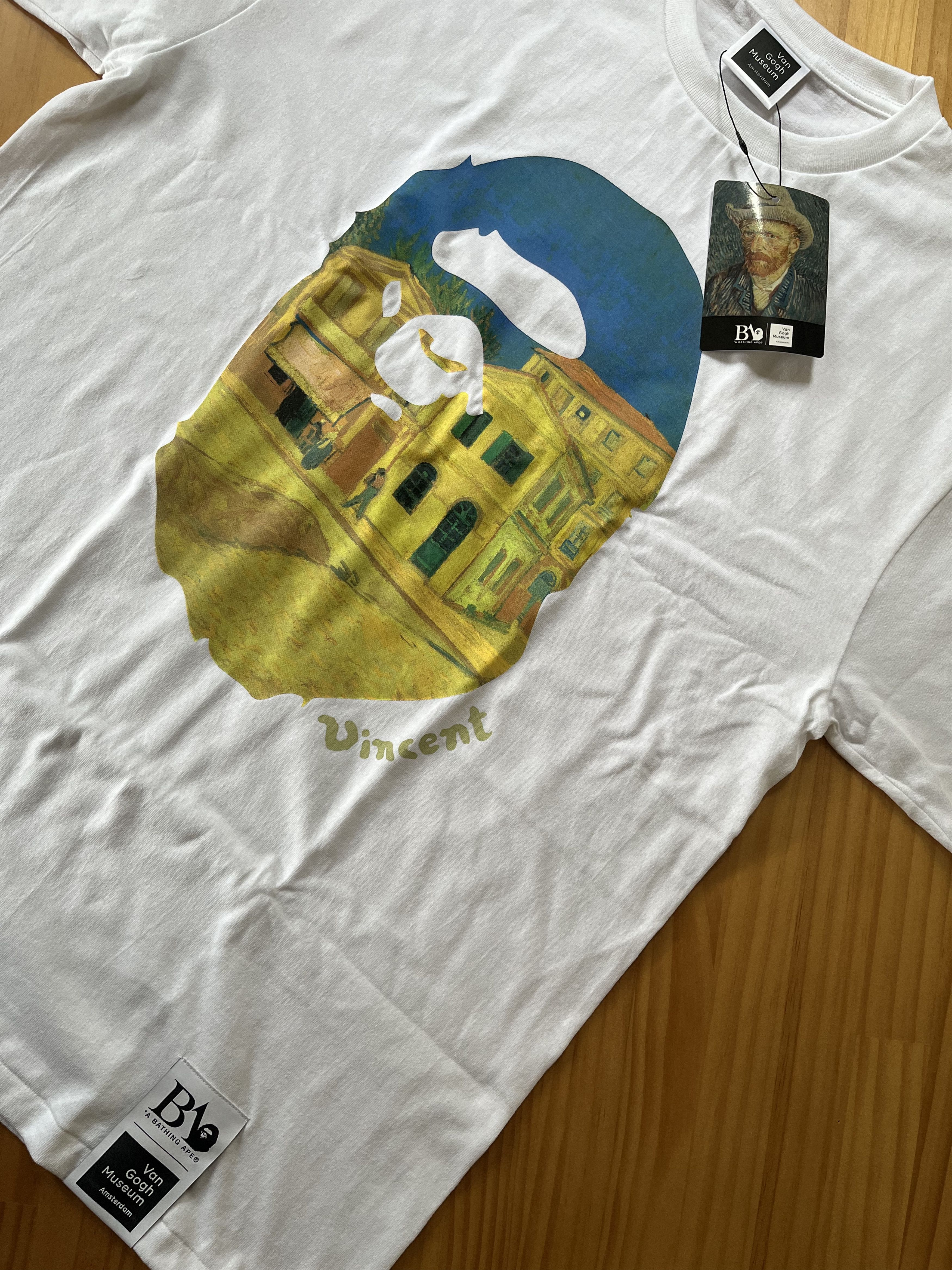 Bape BAPE VAN GOGH MUSEUM APE HEAD CANVAS ART TEE WHITE Size US XL / EU 56 / 4 - 20 Thumbnail