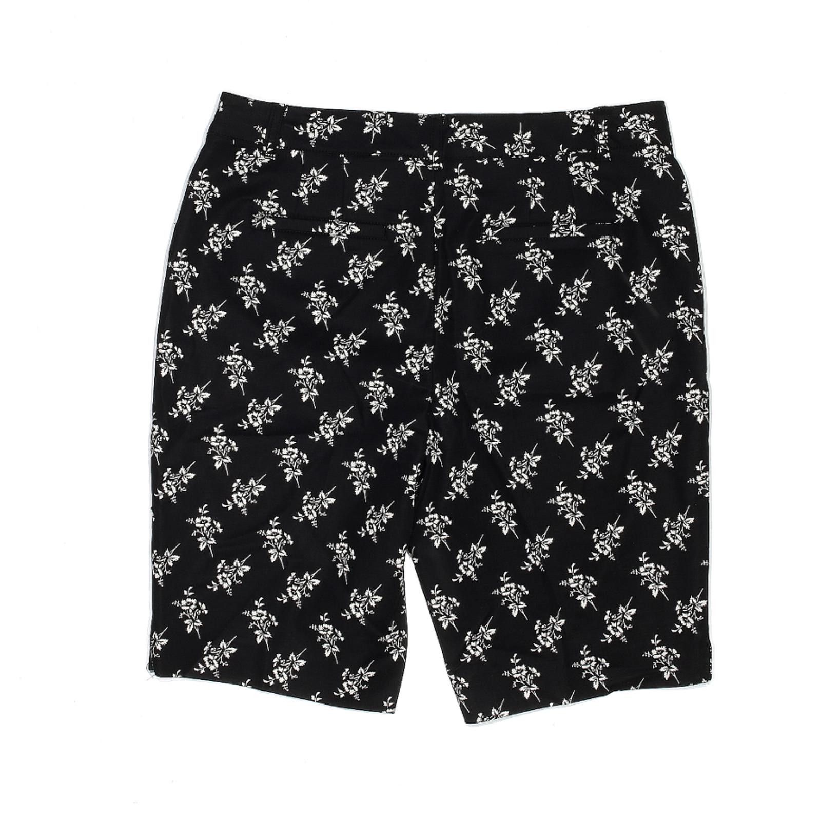 Other White House Black Market Size 10 Dressy Shorts Black Floral Size 32" / US 10 / IT 46 - 2 Thumbnail