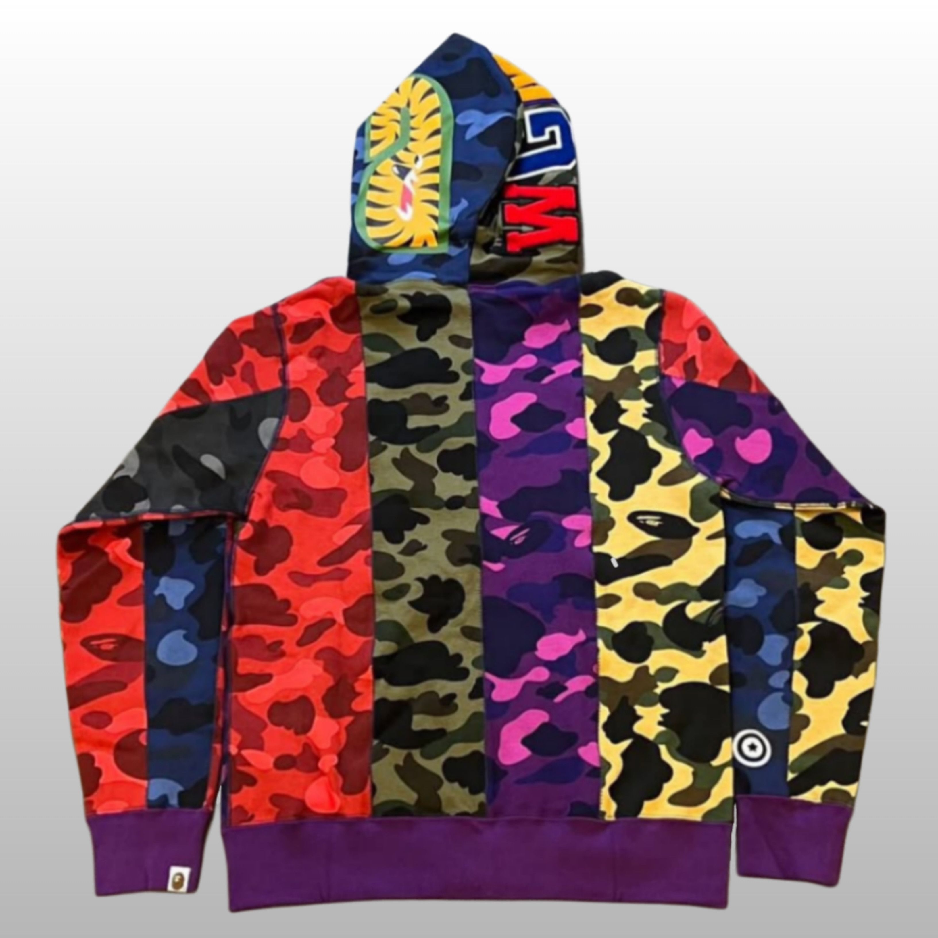 Bape Bape Mix Camo Shark Crazy Shark Full Zip Hoodie SS19 Size US L / EU 52-54 / 3 - 2 Thumbnail