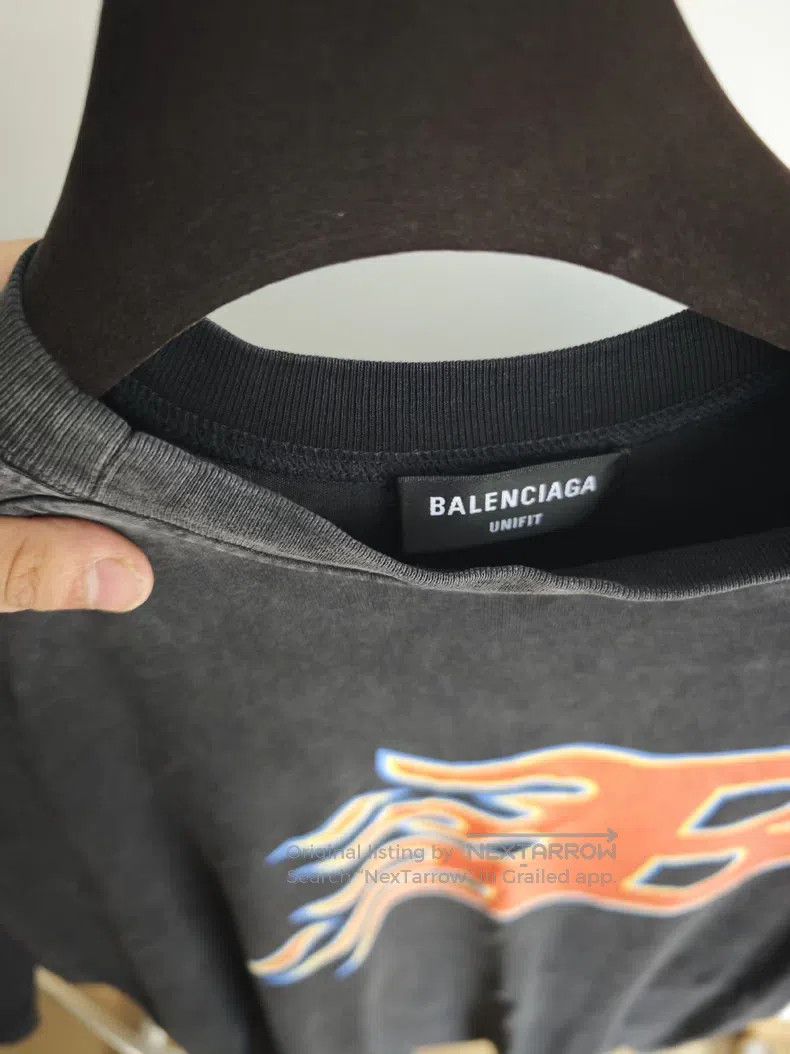 Balenciaga Balenciaga Flame distressed short-sleeved shirt Size US XS / EU 42 / 0 - 3 Thumbnail