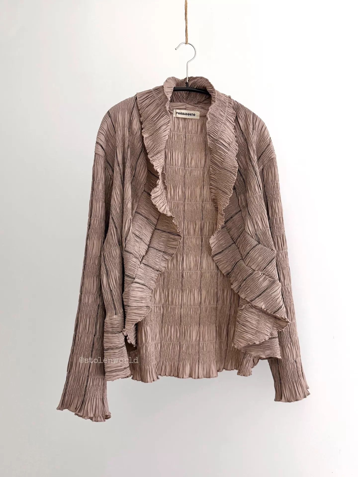Issey Miyake Issey Miyake 1990SS Pleated Cardigan Gray-Pink Size 2 Size XS / US 0-2 / IT 36-38 - 3 Thumbnail