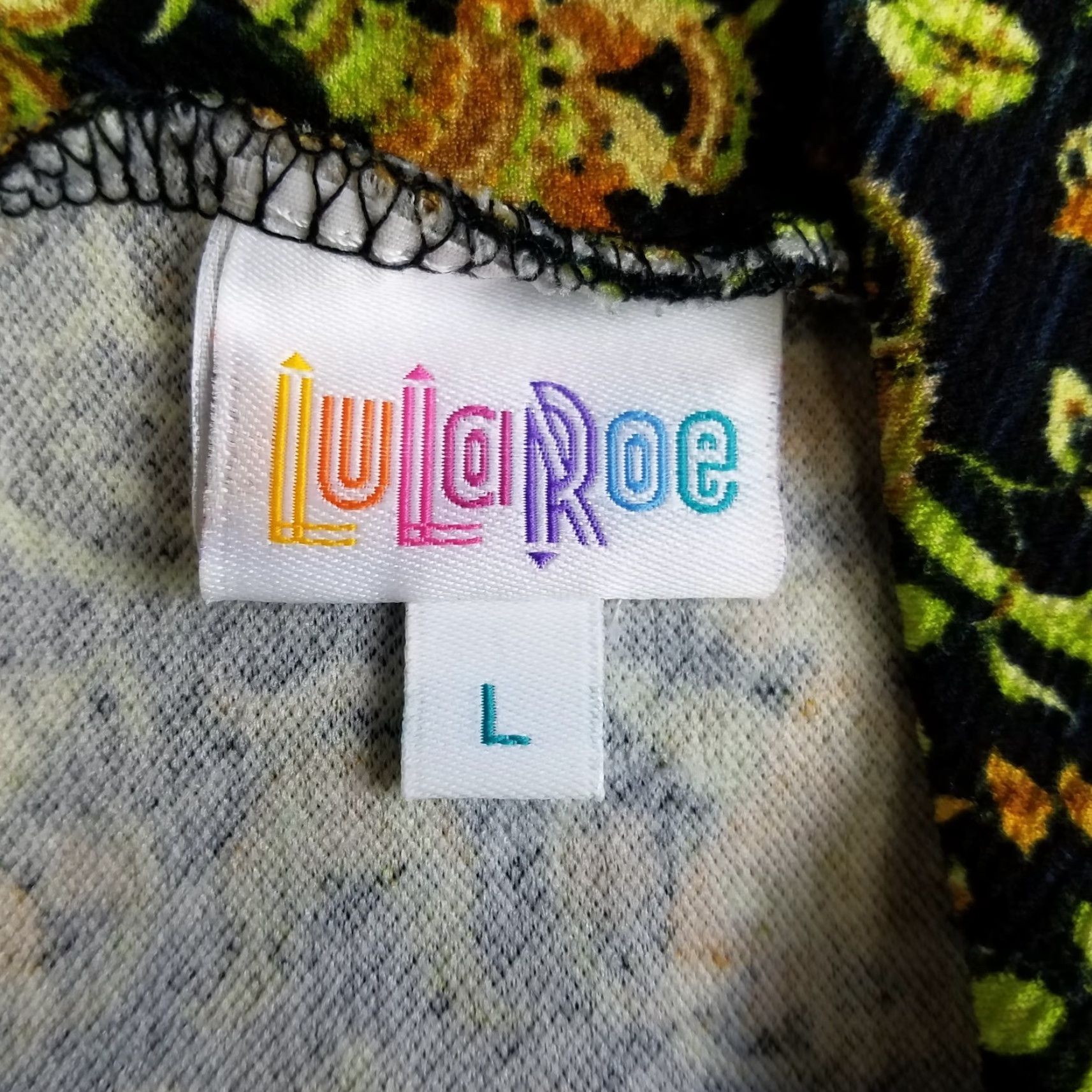 Vintage VINTAGE LuLaRoe Cassie Skirt L Women's Green Floral Pull On Knee Length Size 36" / US 14 / IT 50 - 3 Thumbnail