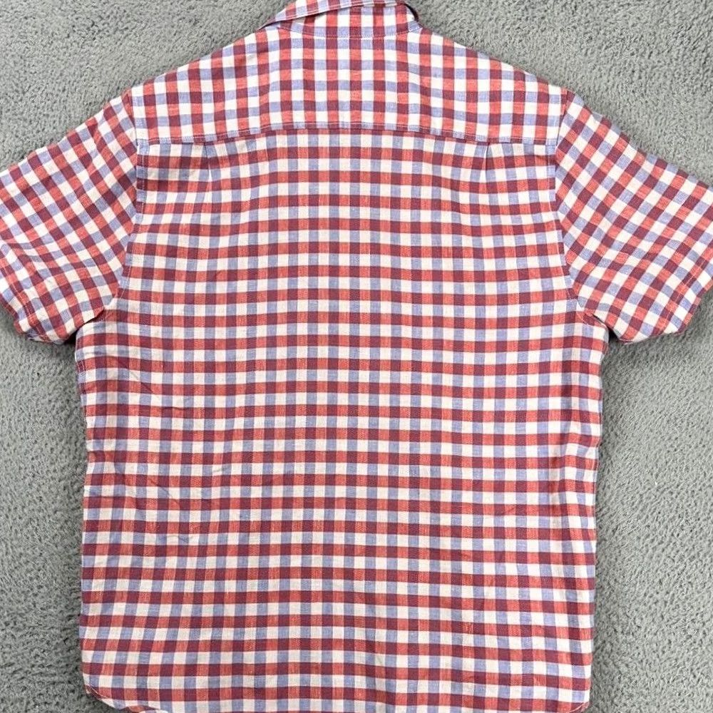 Tommy Bahama VINTAGE Tommy Bahama Shirt Mens Large Red Blue Plaid Linen Blend Button Up Pocket Shirt Size US L / EU 52-54 / 3 - 4 Thumbnail