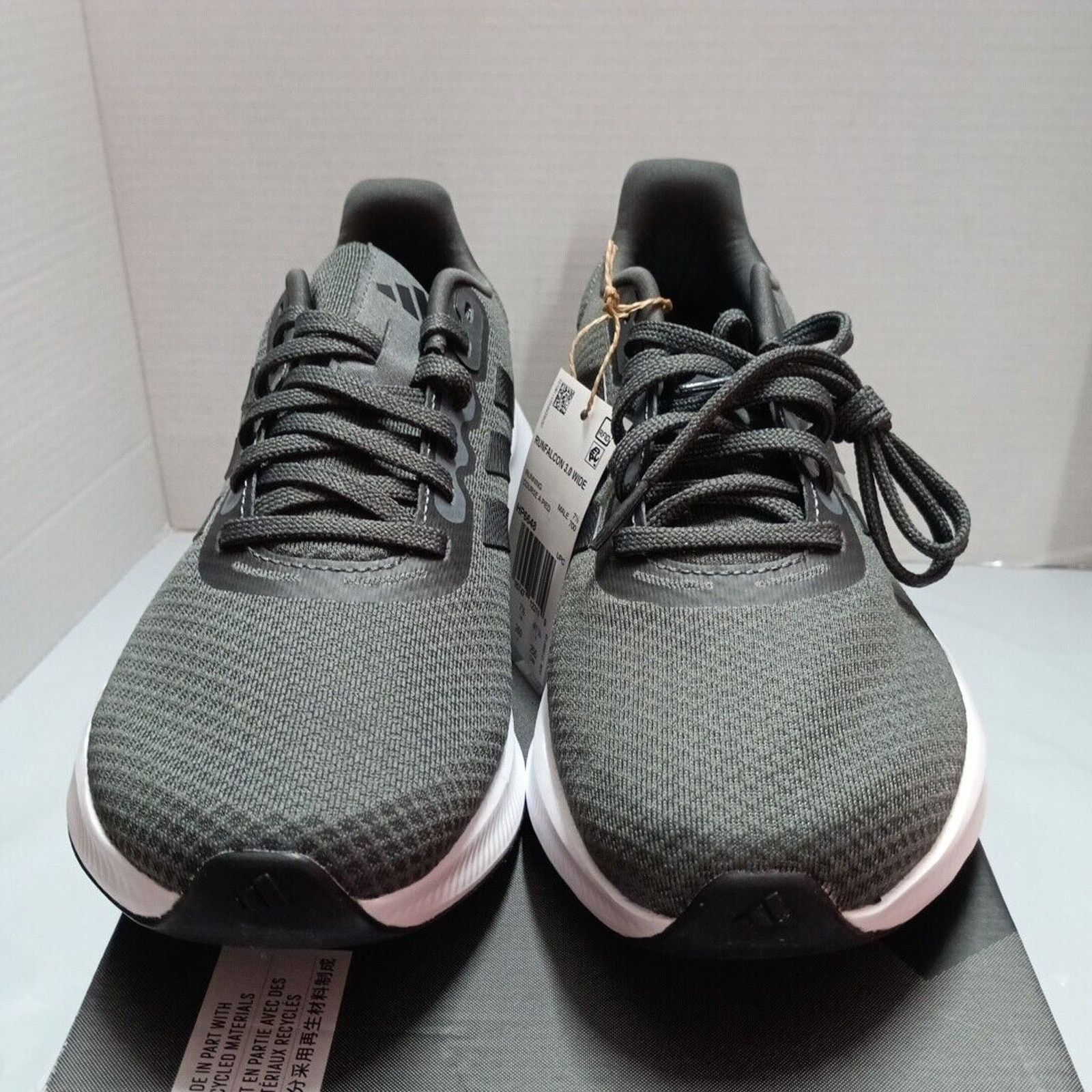 Adidas Run Falcon Men's Shoes Gray Black Wide Fit New