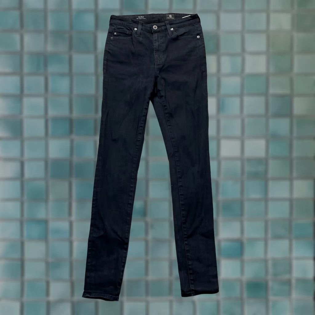 Vintage AG Adriano Goldschmied Jeans Womens 26 Black The Mila High Rise Skinny Leg Jeans Size 28" / US 6 / IT 42 - 1 Thumbnail
