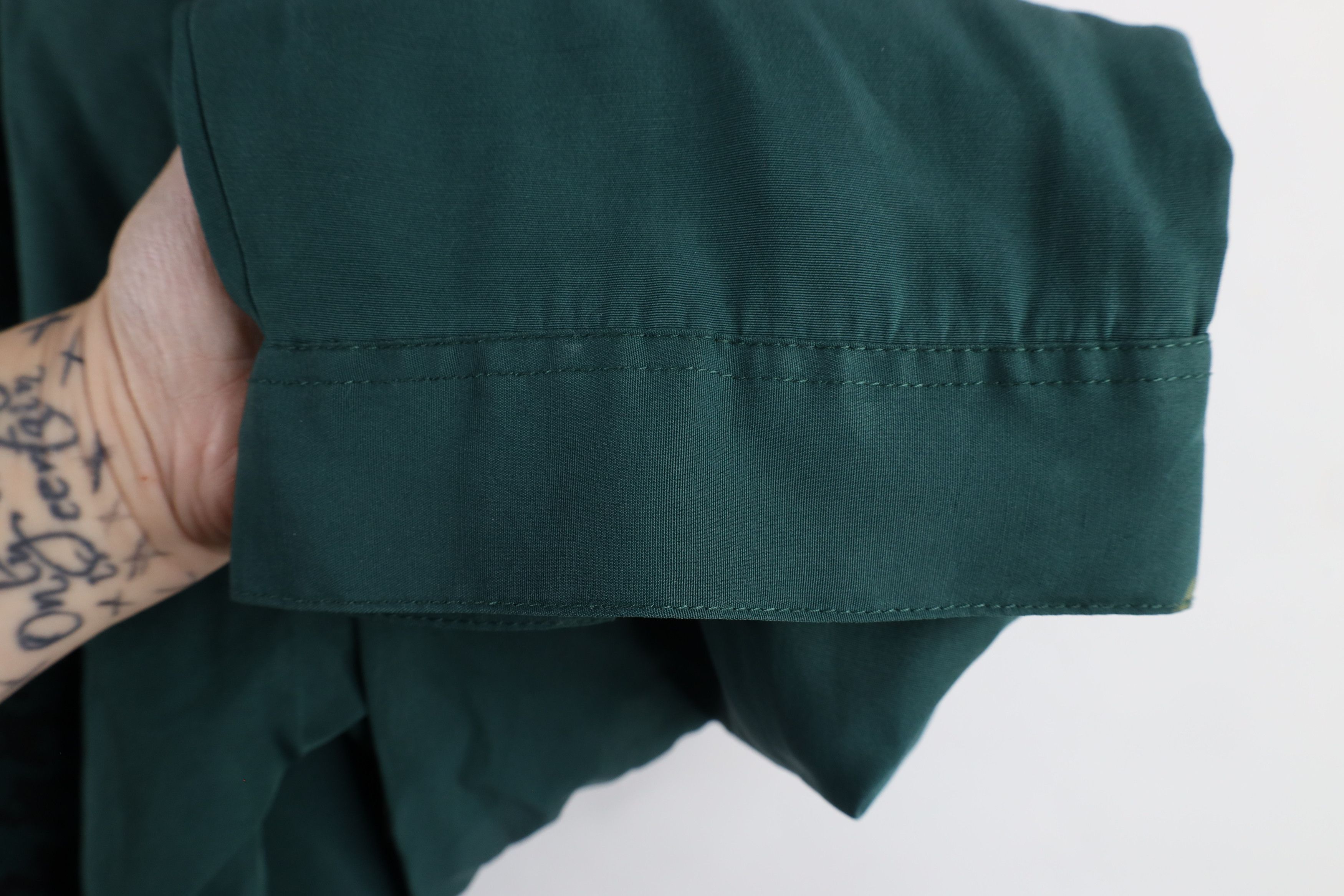 Vintage Vintage 90s Streetwear Band Collar Button Shirt Green Size US XL / EU 56 / 4 - 6 Thumbnail