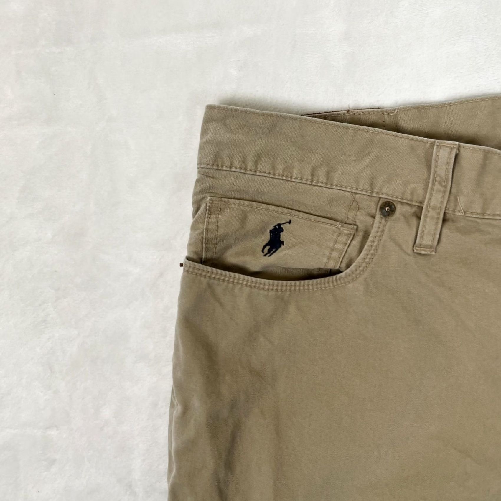 Polo Ralph Lauren Polo Ralph Lauren Pants Mens 36 Beige Khaki Chino 5-Pocket Dungarees Authentic Leather Logo Front Coin Pocket Straight Leg NWT Size US M / EU 48-50 / 2 - 4 Thumbnail