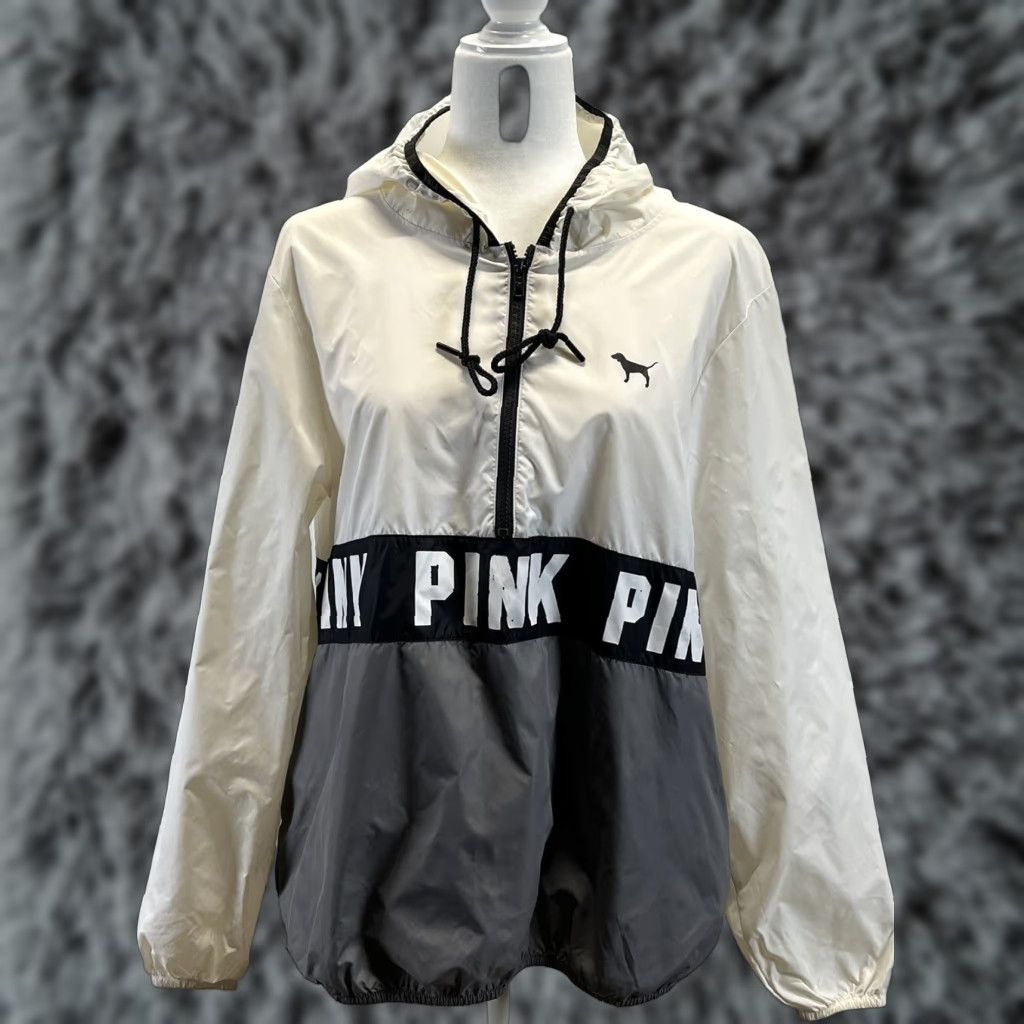 Victoria's Secret Victoria’s Secret Pink Windbreaker Rain Jacket Anorak Sz M L GUC Hood Pullover Size M / US 6-8 / IT 42-44 - 1 Thumbnail