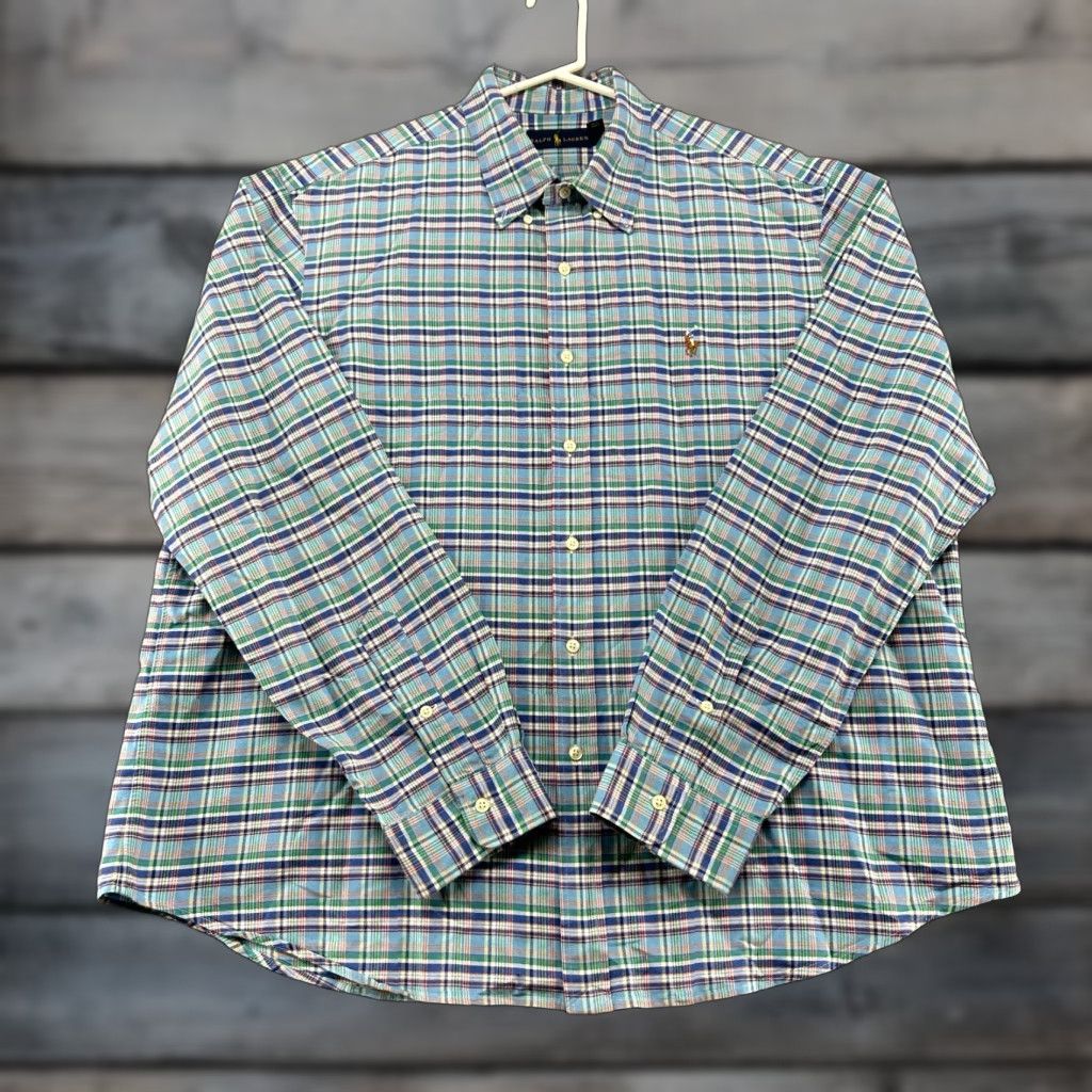 Ralph Lauren Ralph Lauren Shirt Men 2XL Button-Up Long Sleeve Plaid Multicolor Cotton Blue Green White Orange Button Down Size US XXL / EU 58 / 5 - 1 Thumbnail