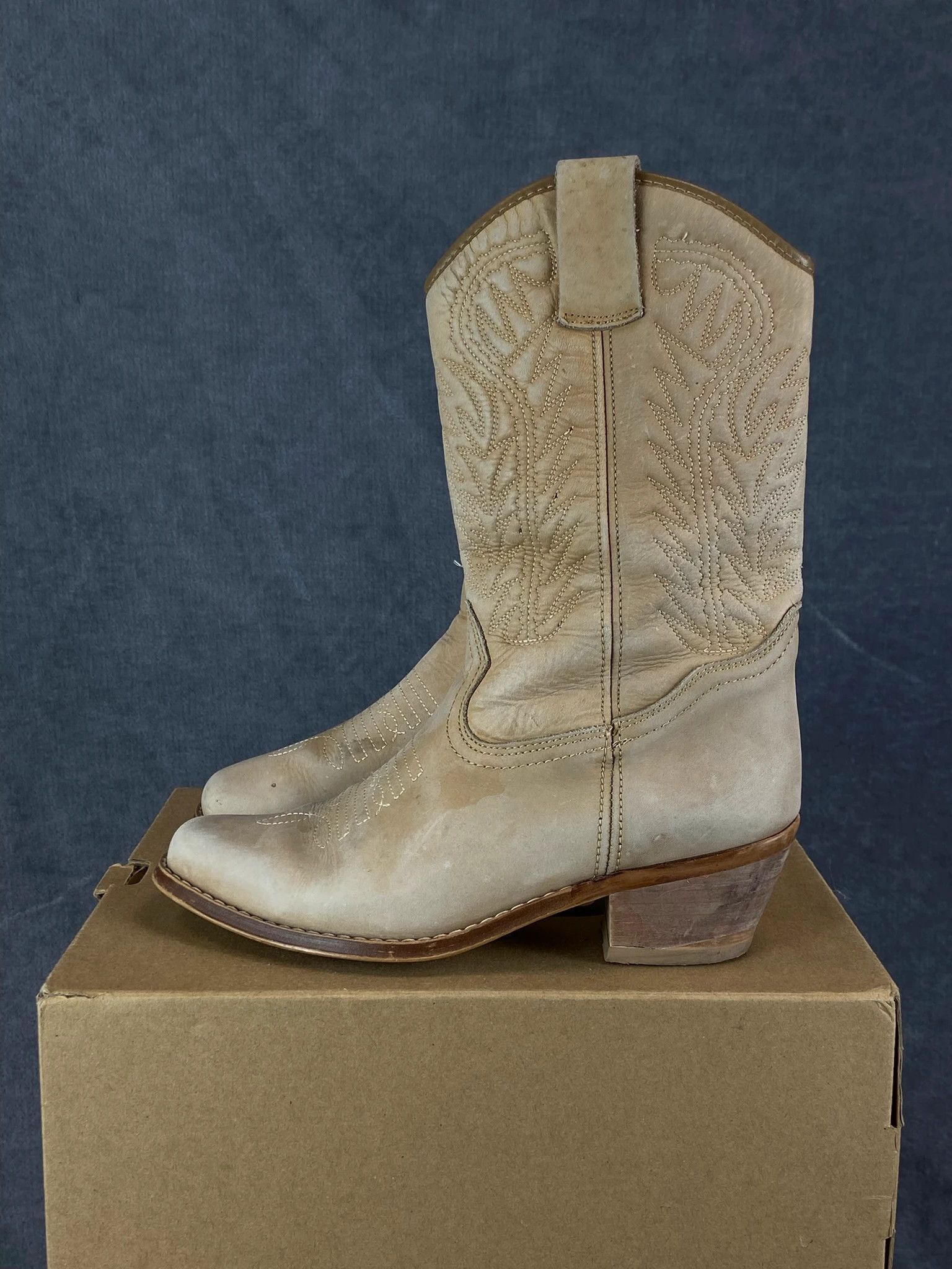 Rodebjer Beige Vintage Western Cowboy Boots Size US 7 / IT 37 - 2 Thumbnail