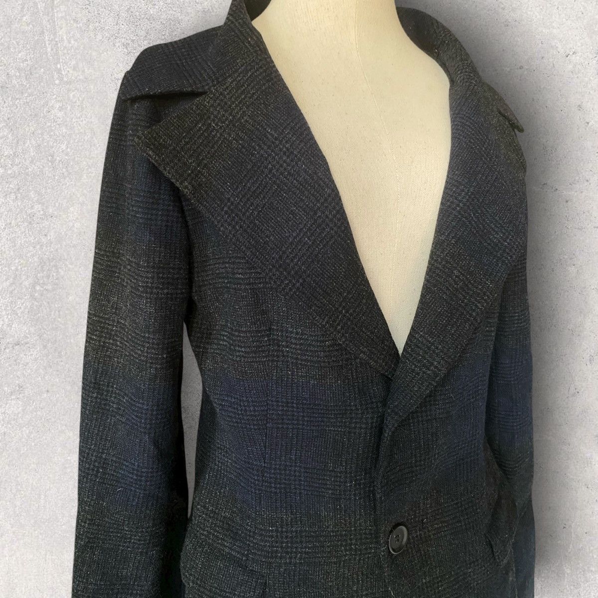 Yohji Yamamoto Yohji Yamamoto Cashmere Blend Gradience Plaid Blazer Size S / US 4 / IT 40 - 4 Thumbnail