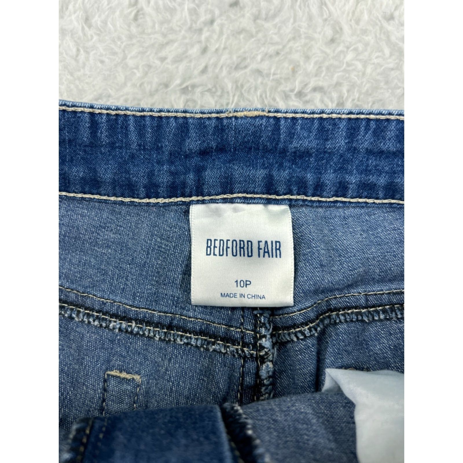 Denime Bedford Fair Jeans Women 10P Blue Denim Embroidered Paisley Floral Cotton Women Size 32" / US 10 / IT 46 - 3 Thumbnail