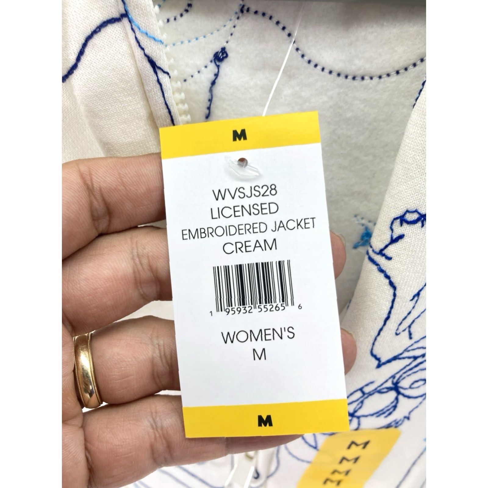Disney Disney Stitch Hoodie Sweatshirt Women Medium Ivory Full Zip AOP Embroidered NWT Size M / US 6-8 / IT 42-44 - 7 Thumbnail