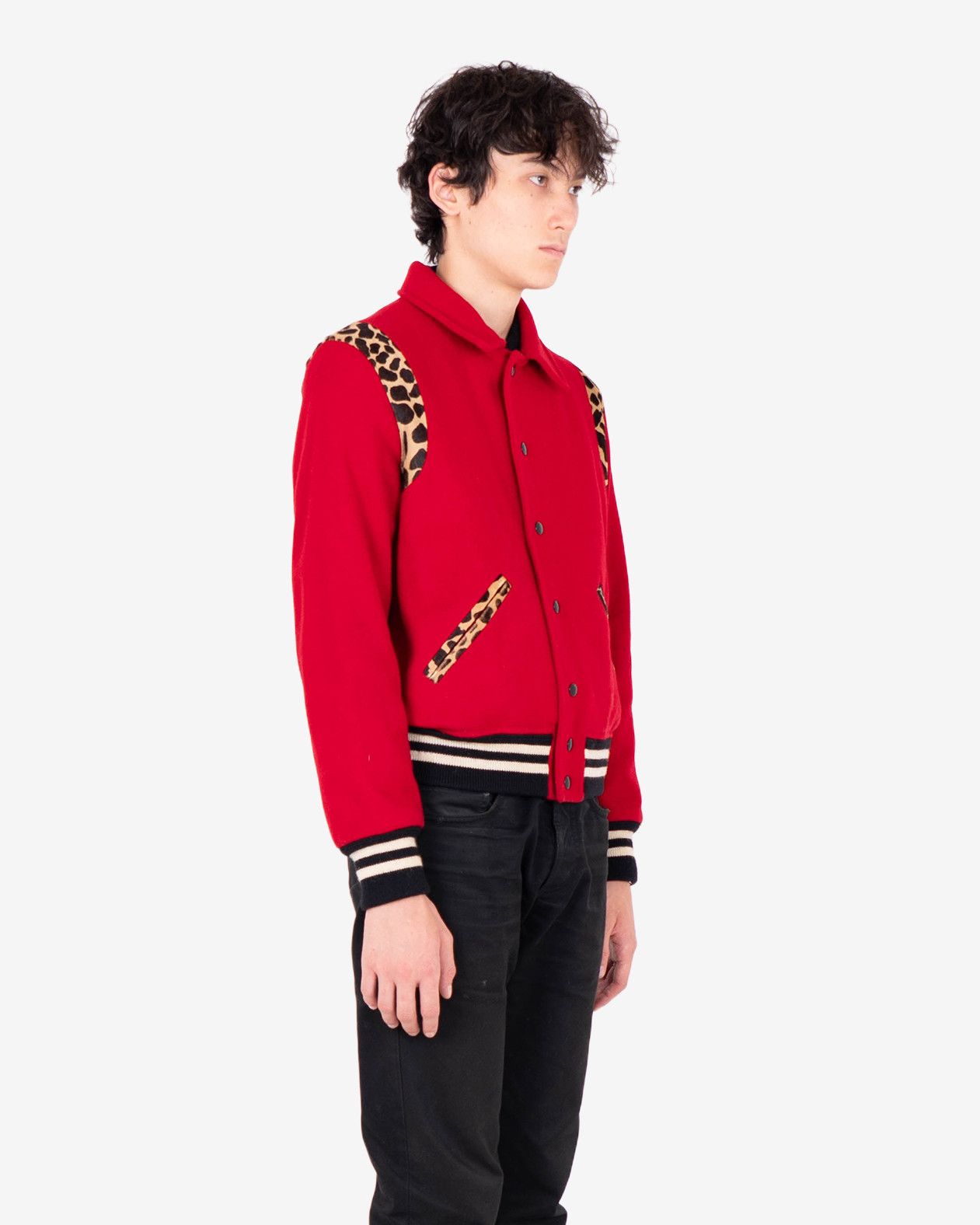 Saint Laurent Paris (50) Red Cheetah Teddy Jacket (FW14) Size US L / EU 52-54 / 3 - 7 Thumbnail