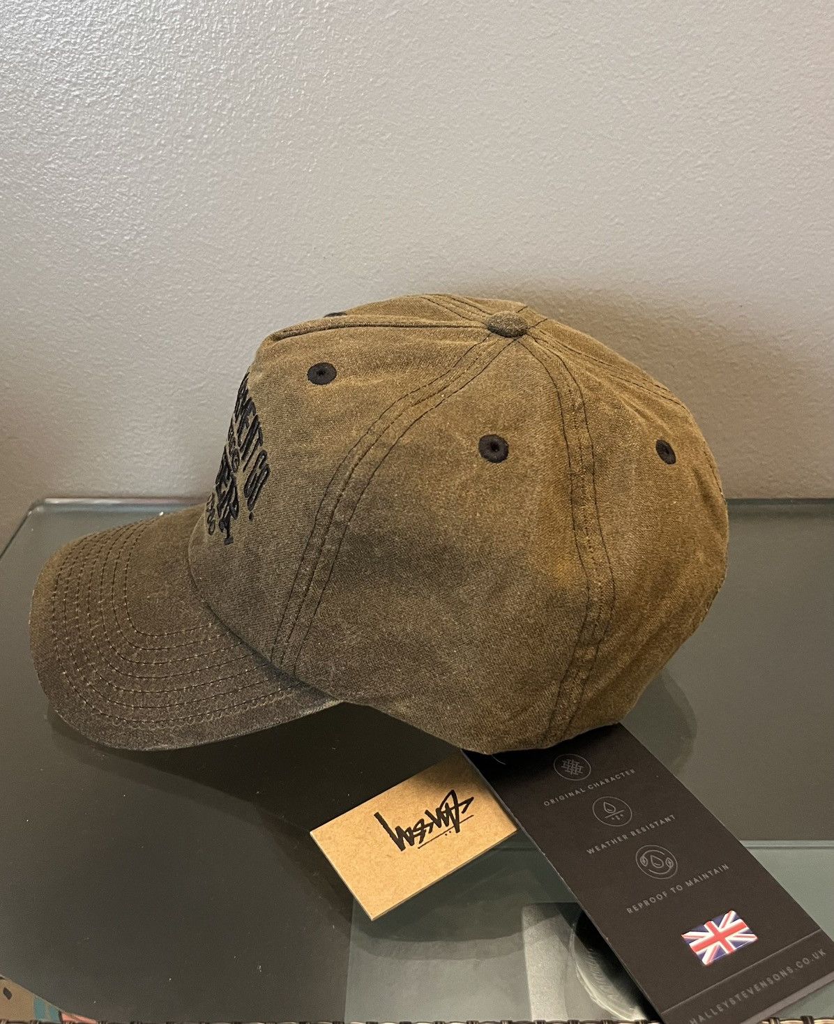 2026 Stussy brown workgear waxed snapback mid depth hat cap