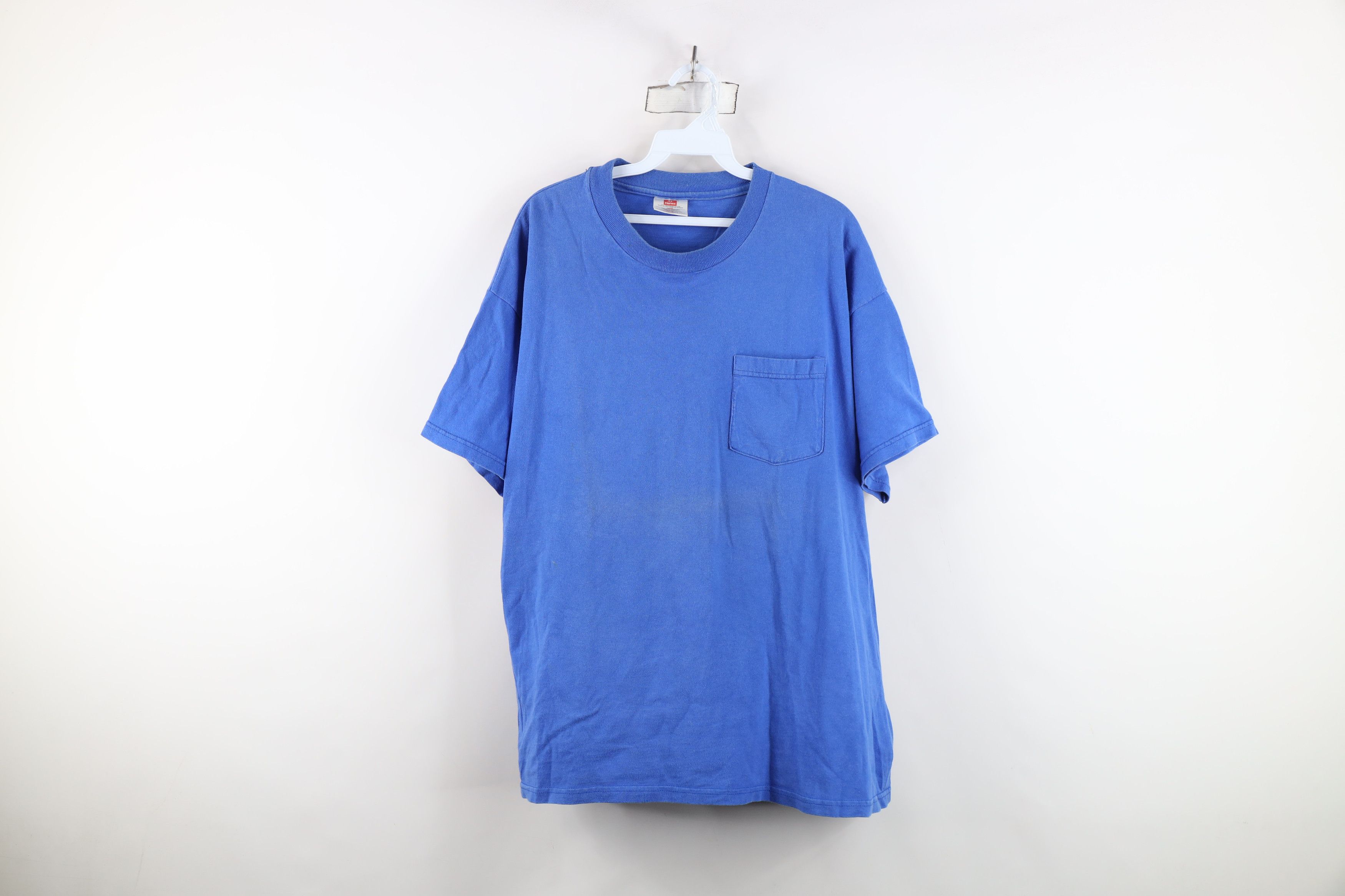 Hanes Vintage 90s Hanes Blank Heavyweight Sun Faded T-Shirt USA Size US L / EU 52-54 / 3 - 1 Thumbnail