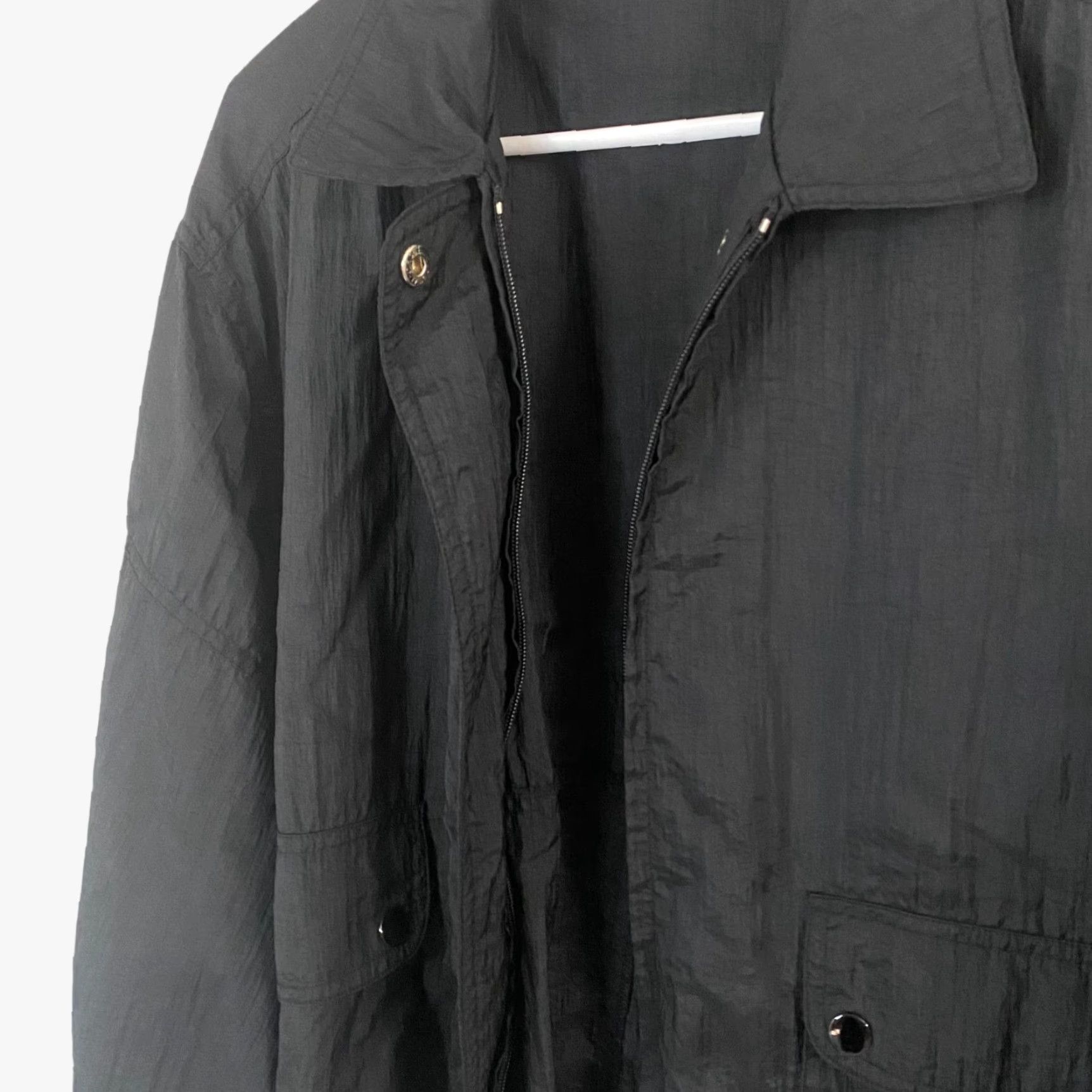 Jantzen VINTAGE Jantzen Windbreaker Jacket Snap Full Zip Black Womens Medium M Nylon Size M / US 6-8 / IT 42-44 - 6 Thumbnail