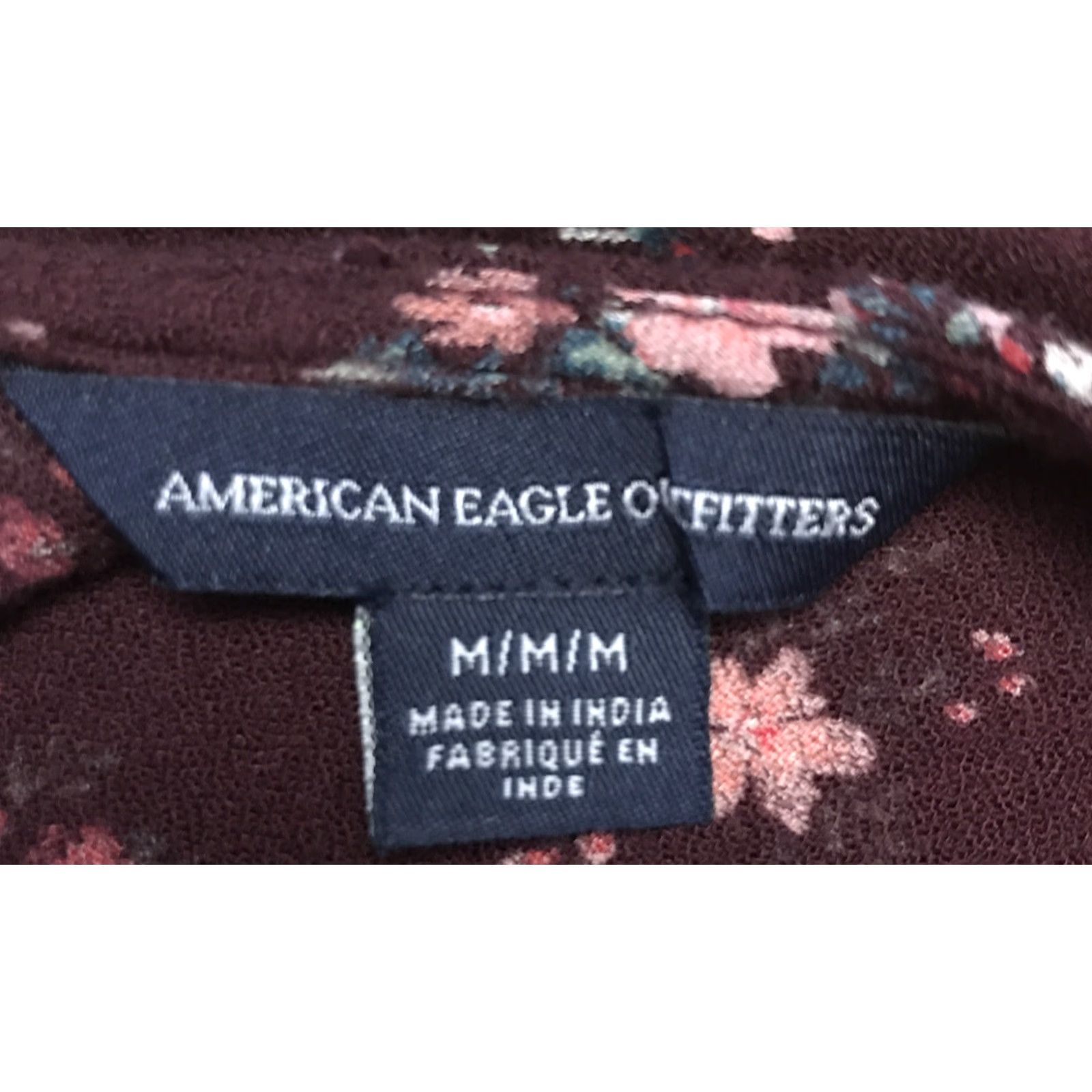 American Eagle Outfitters VINTAGE American Eagle Outfitters Romper One-Piece Bohemian Floral Lace-Up 3/4 Sleeve M Purple Girls Size 32" / US 10 / IT 46 - 3 Thumbnail