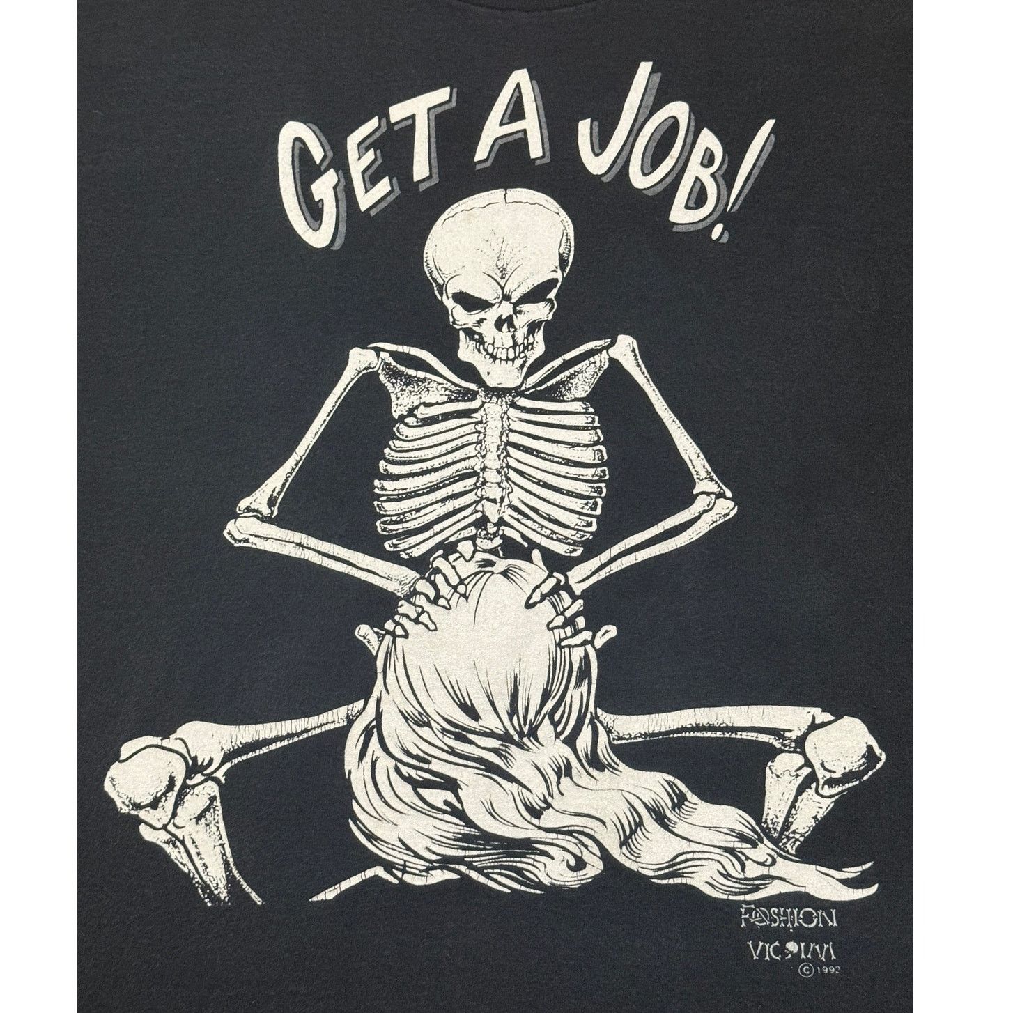 Fashion Victim Vintage 1992 Fashion Victim “Get A Job!” Skeleton shirt Size US XL / EU 56 / 4 - 2 Thumbnail
