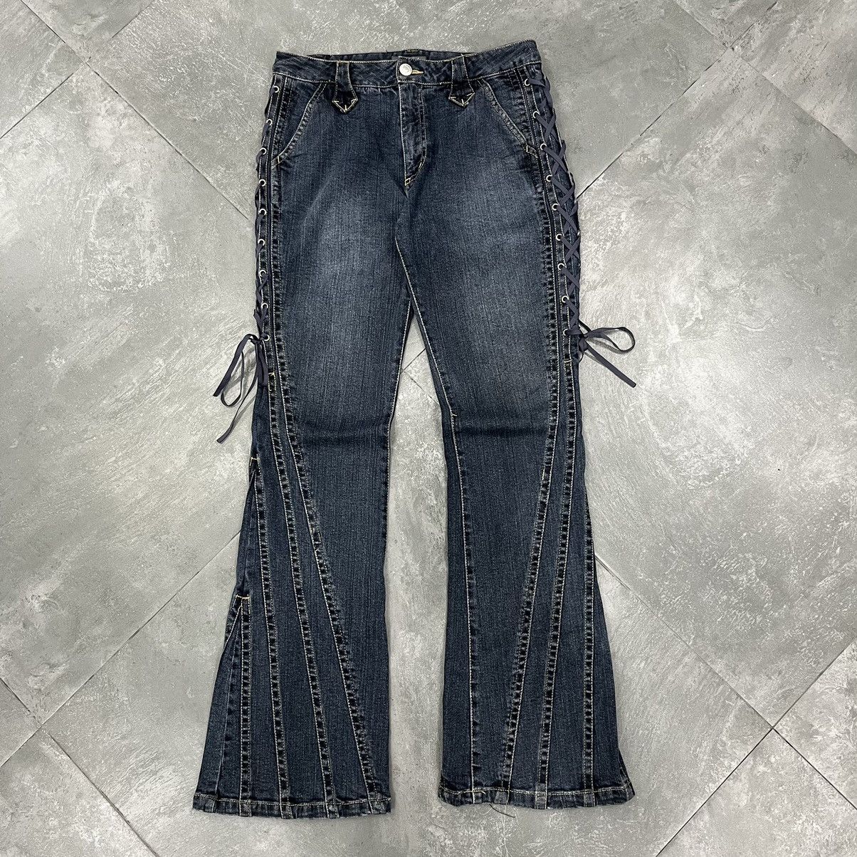 Japanese Brand Browdwin Lace Up Flared Pants Size US 28 / EU 44 - 4 Thumbnail