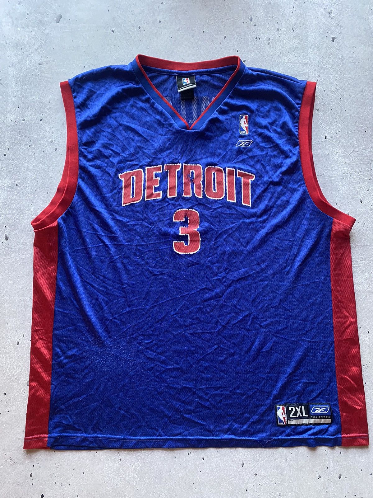 NBA × Reebok × Vintage Vintage Detroit Pistons Ben Wallace Reebok Basketball Jersey Size US XXL / EU 58 / 5 - 2 Thumbnail
