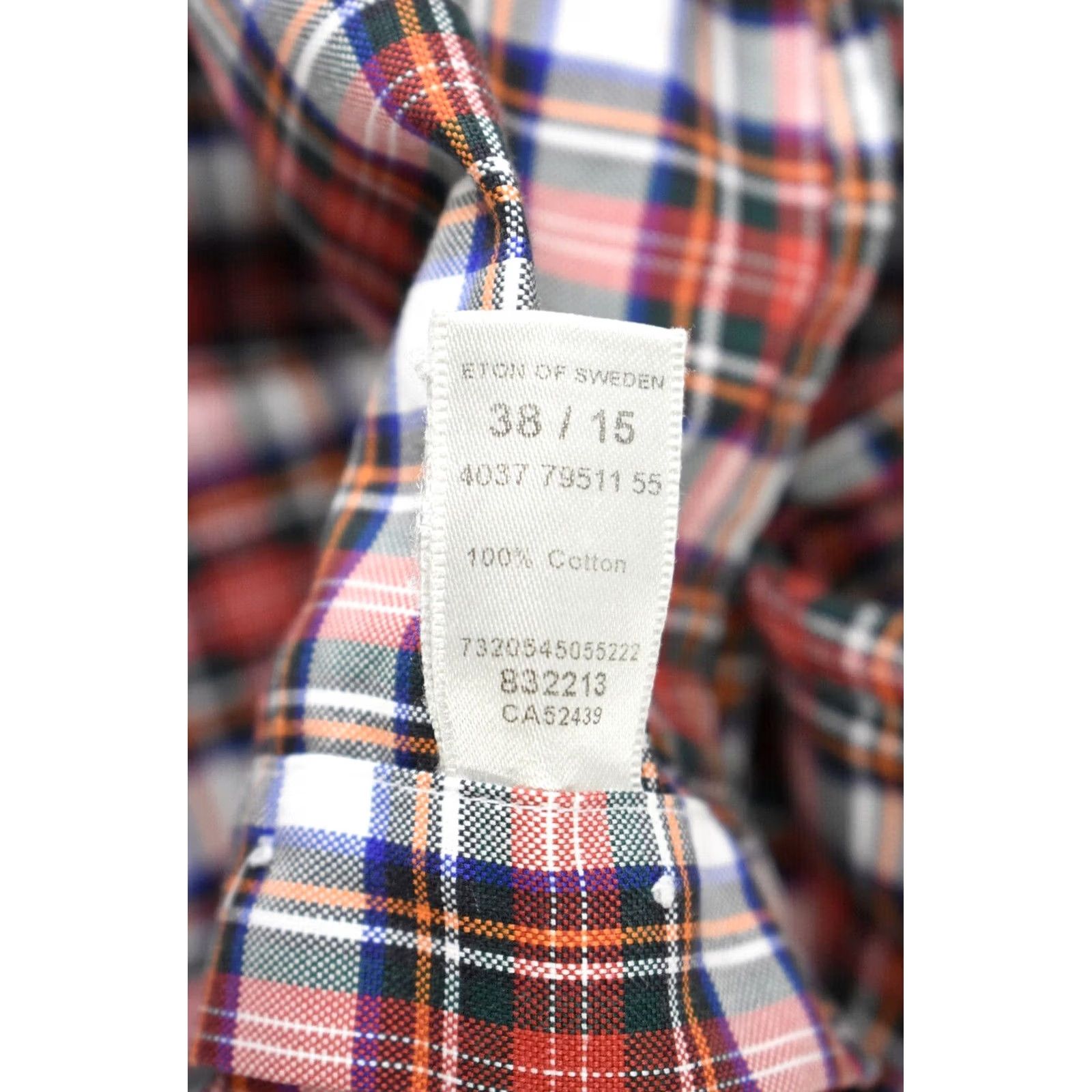 Eton ETON Slim Formal Shirt Men US 38 Checked Collar Button Up Size 38R - 7 Thumbnail