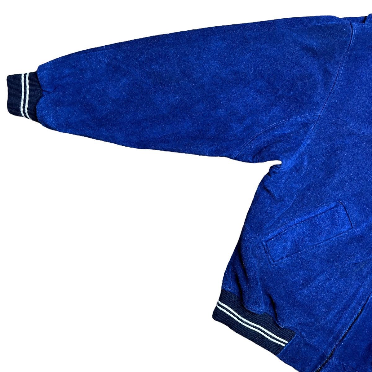 NFL × Vintage Vintage 1990s NFL Denver Broncos Blue Suede Zip Up Jacket Size US XL / EU 56 / 4 - 8 Thumbnail