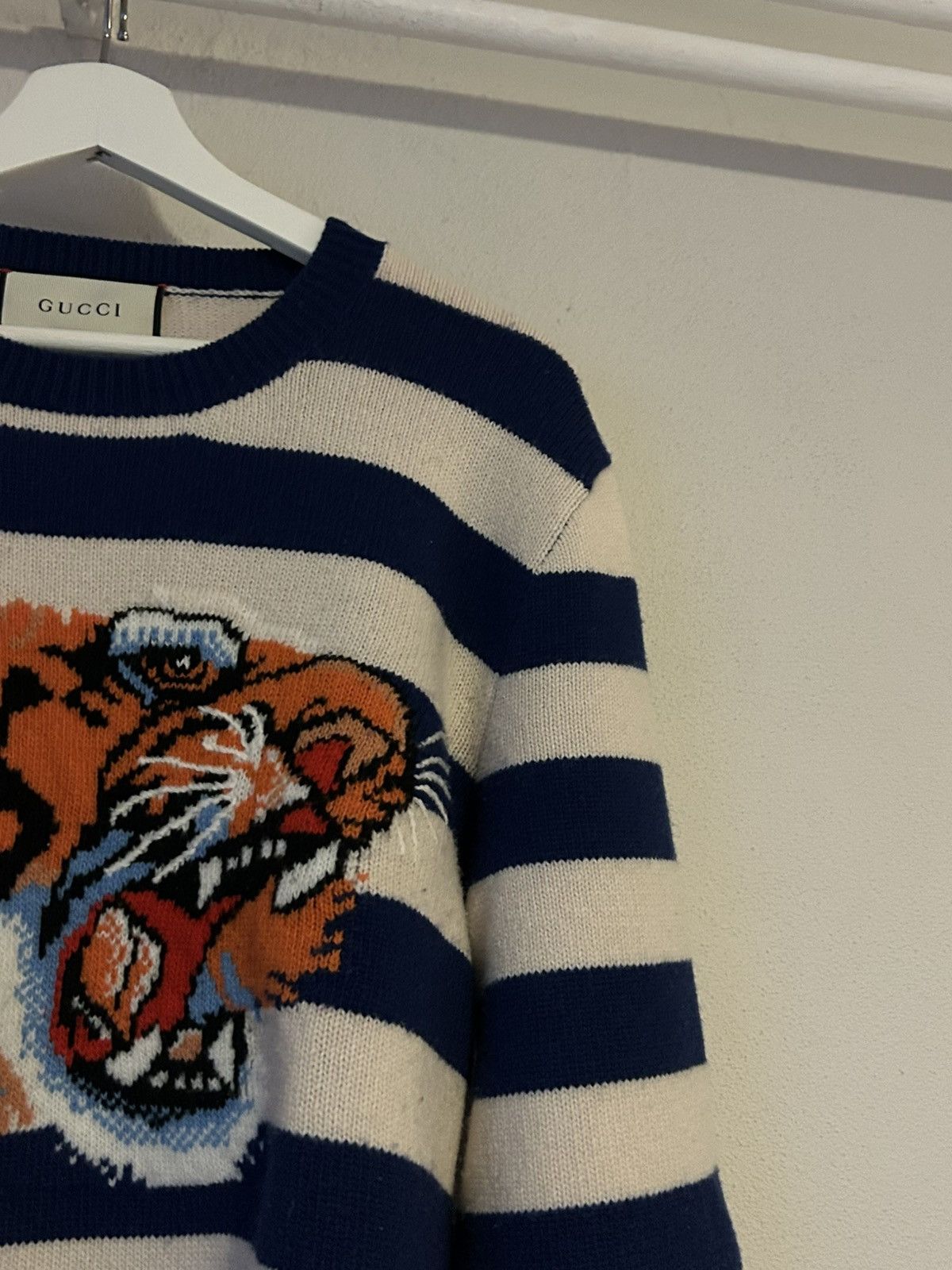 Gucci Gucci Striped Wool Sweater with Tiger Embroidery Size US M / EU 48-50 / 2 - 7 Thumbnail