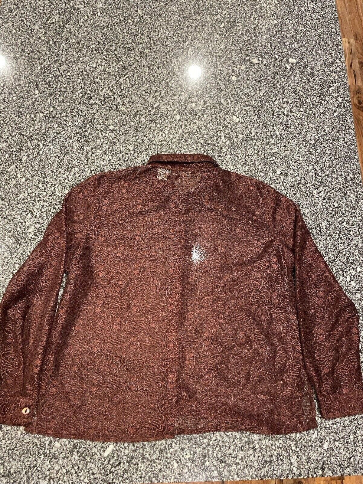 Designer Selene Sport Button Up Blouse Shirt Women’s Sz XL Brown (A5) Size XL / US 12-14 / IT 48-50 - 5 Thumbnail