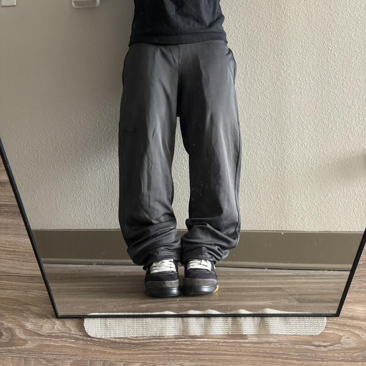 Nike Crazy Vintage Y2K/2000s Black Grey Nike Essential Track Pants! Size S Size US 32 / EU 48 - 1 Thumbnail