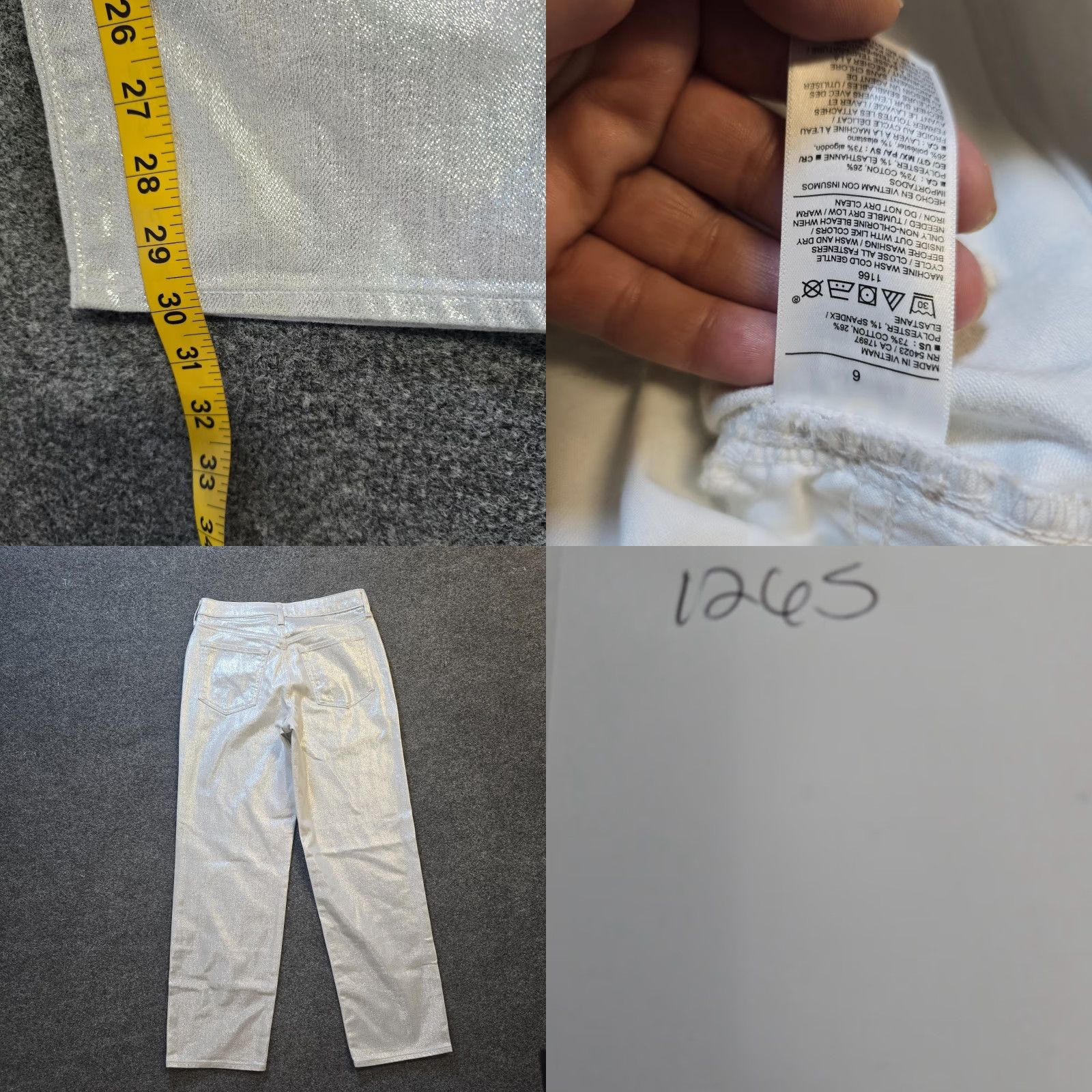 Old Navy Old Navy Jeans Womens Size 6 Silver White OG Loose Baggy Shimmer Glitter Casual Jeans Ankle 5-Pocket Womens Regular Size 6 Spring Summer Fall Winter Size 28" / US 6 / IT 42 - 8 Thumbnail