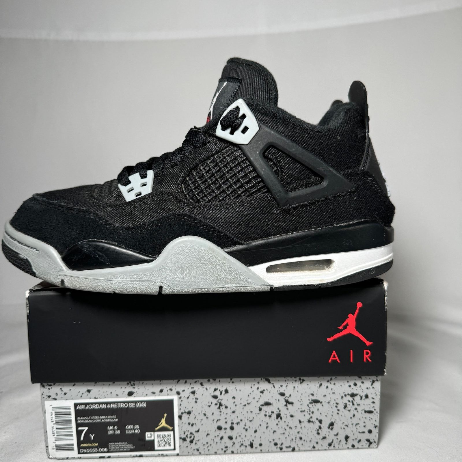 Jordan Brand × Nike Size 7 - Air Jordan 4 Retro SE GS Black Canvas Men's Shoes Size US 7 / EU 40 - 9 Thumbnail