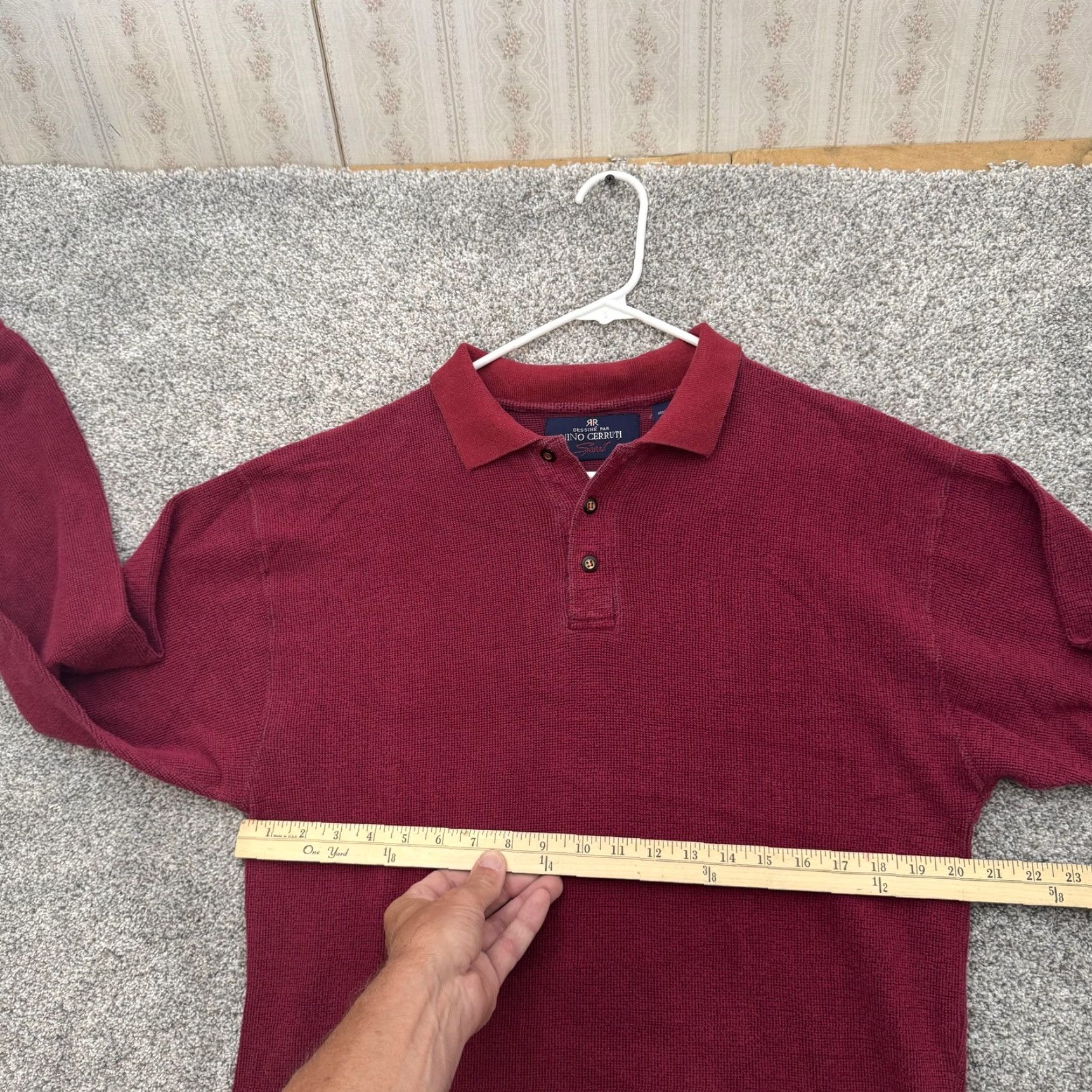 Vintage Nino Cerruti Sport Sweater Mens Medium Red Long Sleeve Pullover Casual Classic Polo Size US M / EU 48-50 / 2 - 3 Thumbnail