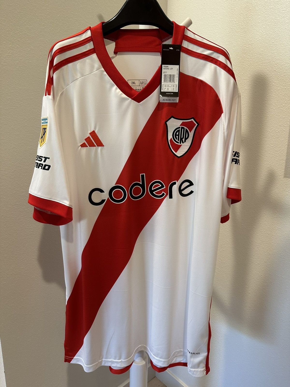 Adidas 2023-24 River Plate Claudio Echeverri Soccer Jersey Size US XL / EU 56 / 4 - 2 Thumbnail