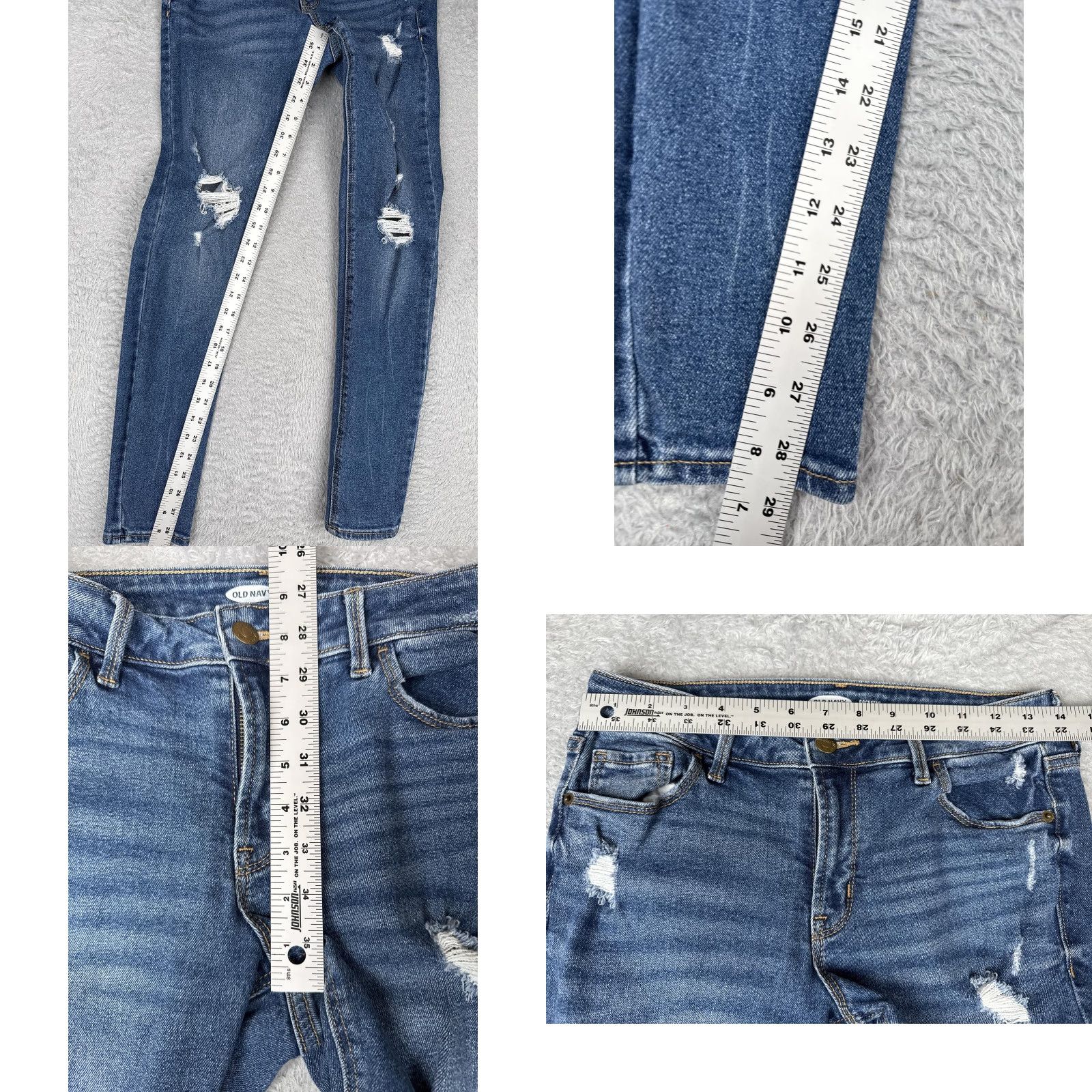 Old Navy Old Navy Jeans Women 4 Rockstar Super Skinny Distressed Stretch Denim Blue 27x29 Size 27" / US 4 / IT 40 - 8 Thumbnail