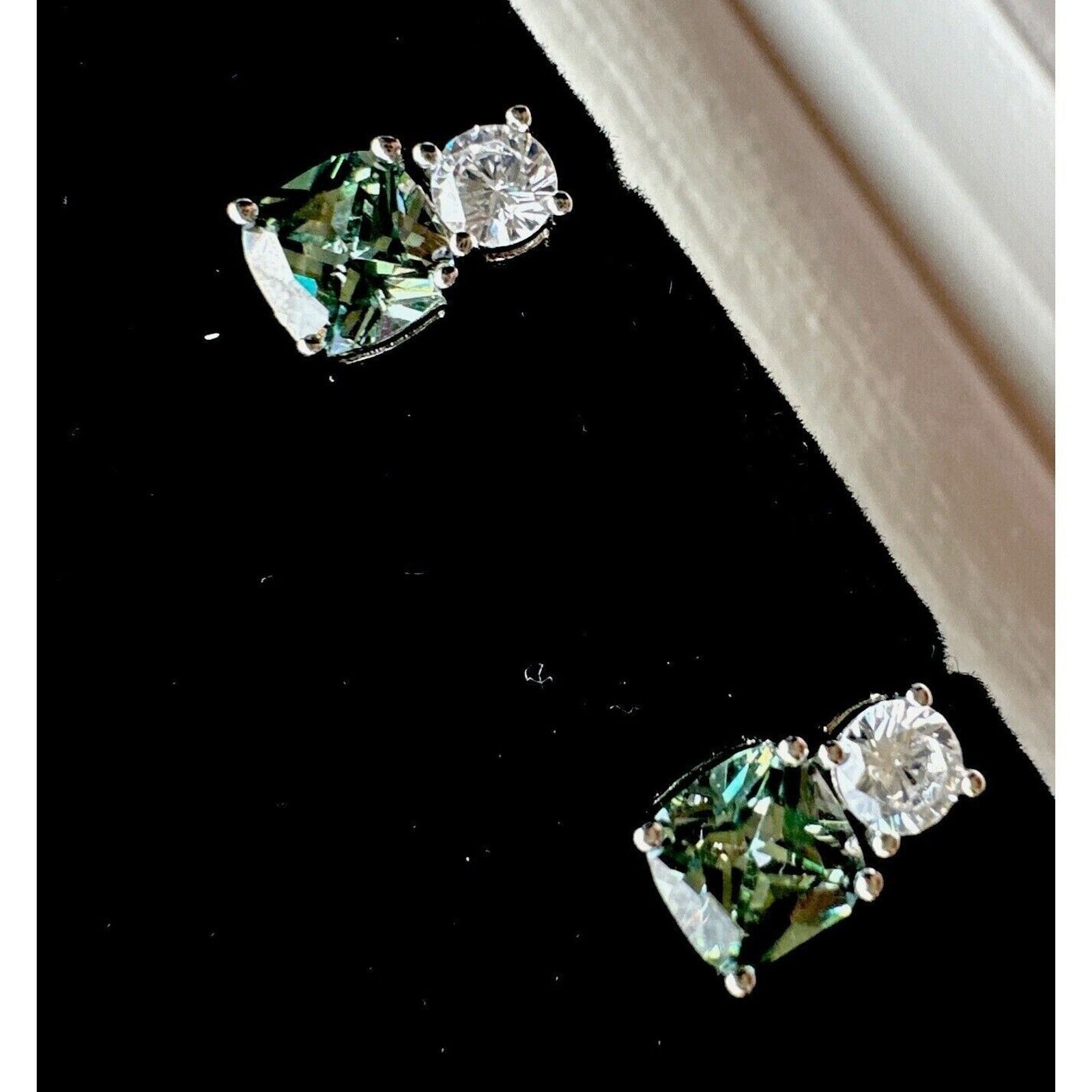 Other Cushion Cut 2.3ct Green Sapphire & Diamond .925 Silver Lab Size ONE SIZE - 2 Thumbnail