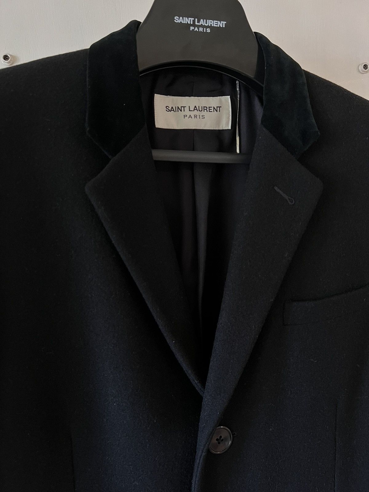 Saint Laurent Paris *RARE* FW13 Chesterfield Coat 48 Black Velvet Collar Size US M / EU 48-50 / 2 - 2 Thumbnail