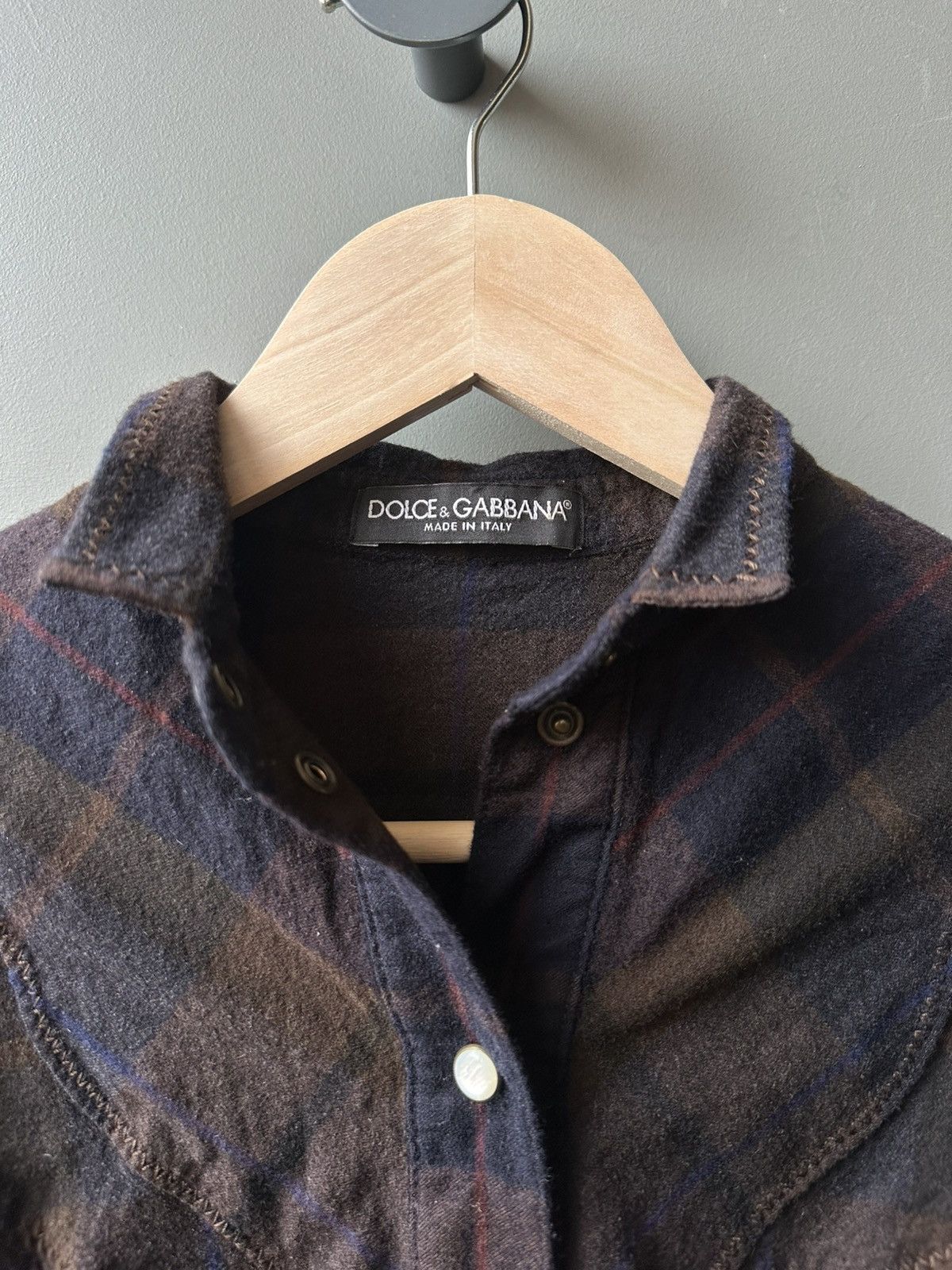 Dolce & Gabbana Dolce & Gabbana Western Wool Check Shirt Size 38 Size XS / US 0-2 / IT 36-38 - 3 Thumbnail