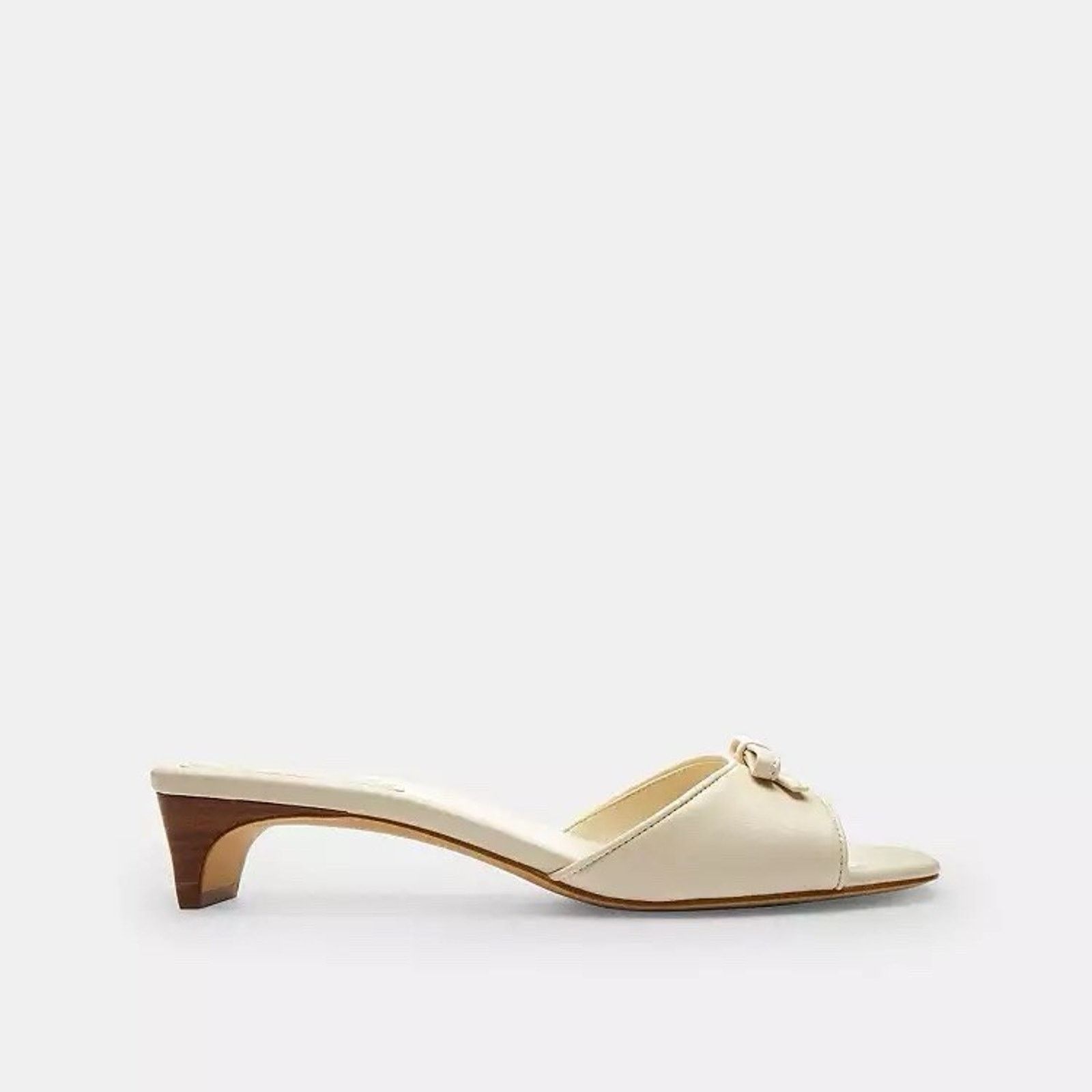 Coach NEW COACH Women's Bow Kitten Heel Sandal Chalk CEE11 us7 Size US 7 / IT 37 - 6 Thumbnail