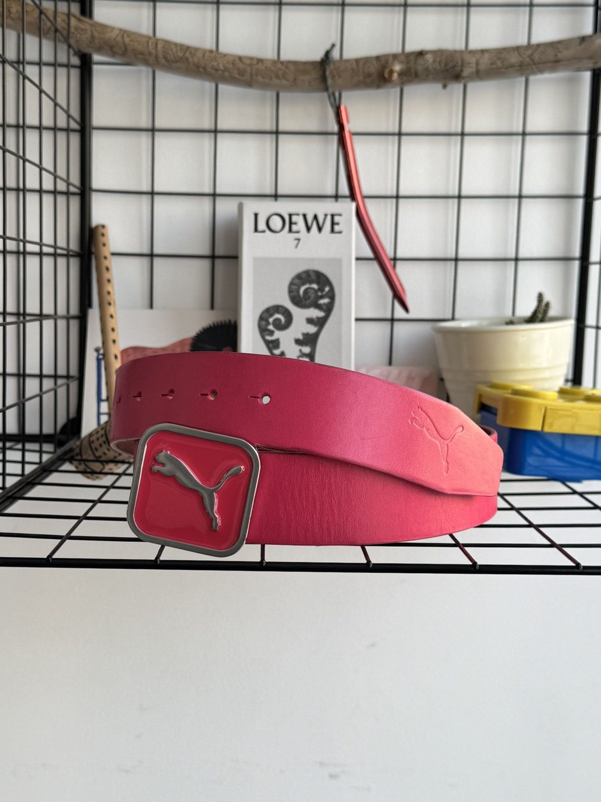 Puma Puma Pink Leather Belt Y2K Size ONE SIZE - 1 Thumbnail