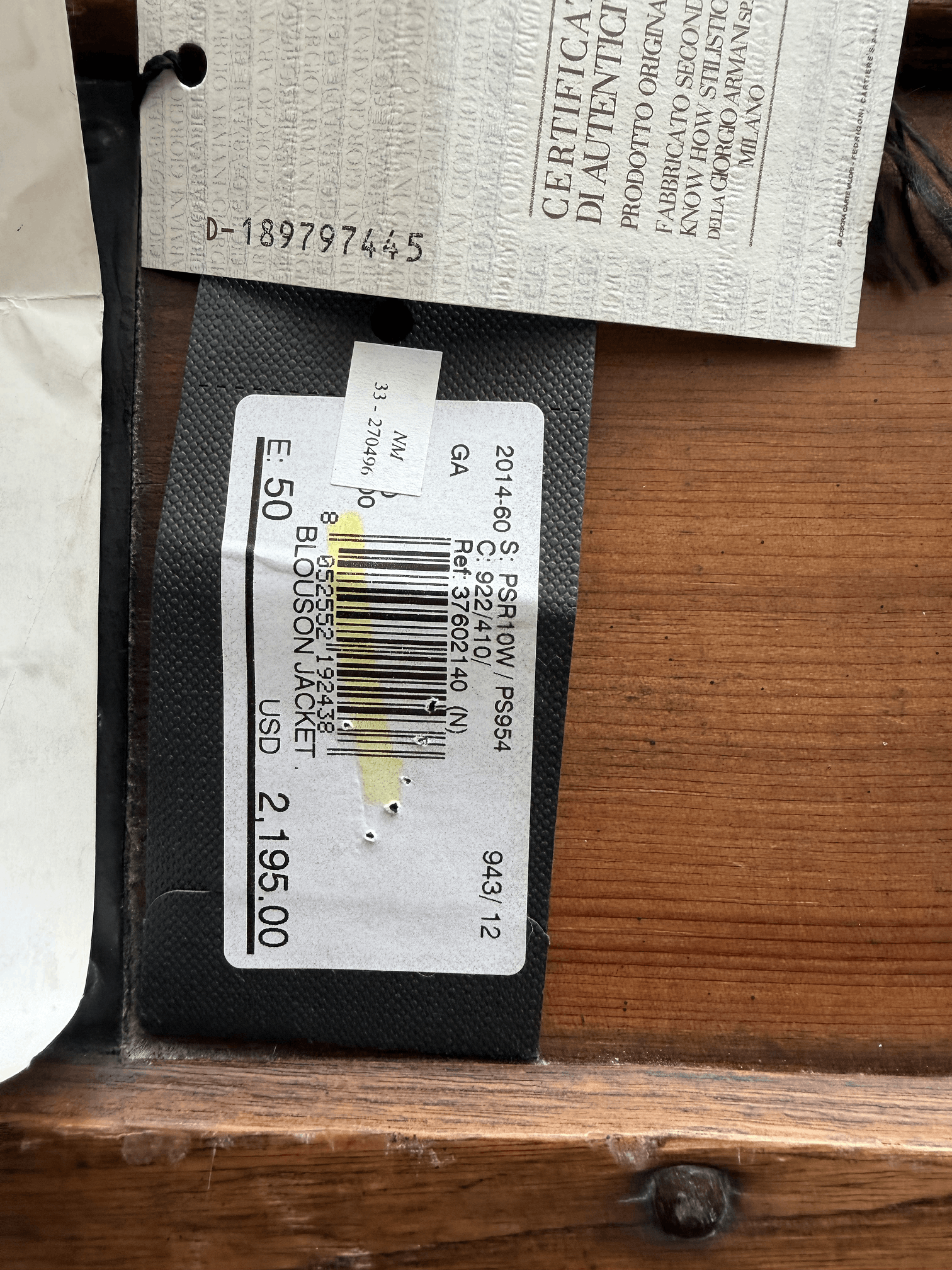 Giorgio Armani Giorgio Armani Main Line Jacket - Made in Italy - COA Size US M / EU 48-50 / 2 - 4 Thumbnail