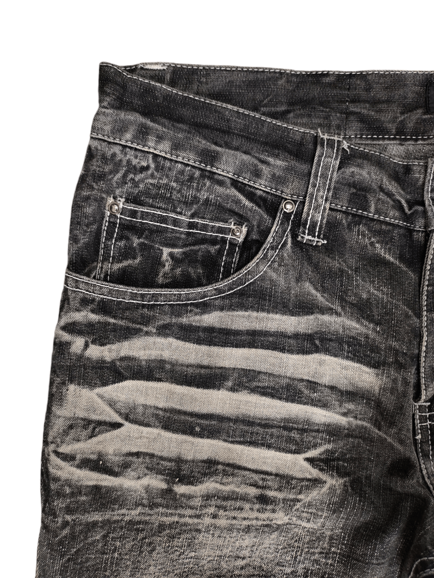 LOWBOX Lowbox Japan Clawmark Distress Faded Patchwork Jeans Y2k Size US 34 / EU 50 - 3 Thumbnail
