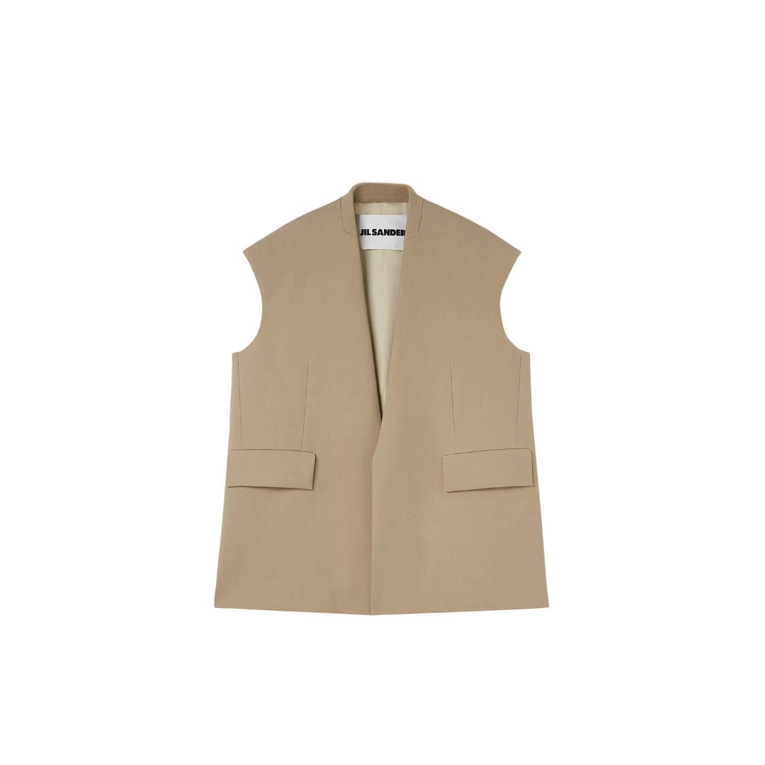 Jil Sander o1w1db10825 Jacket Vest in Beige Size XL / US 12-14 / IT 48-50 - 1 Thumbnail