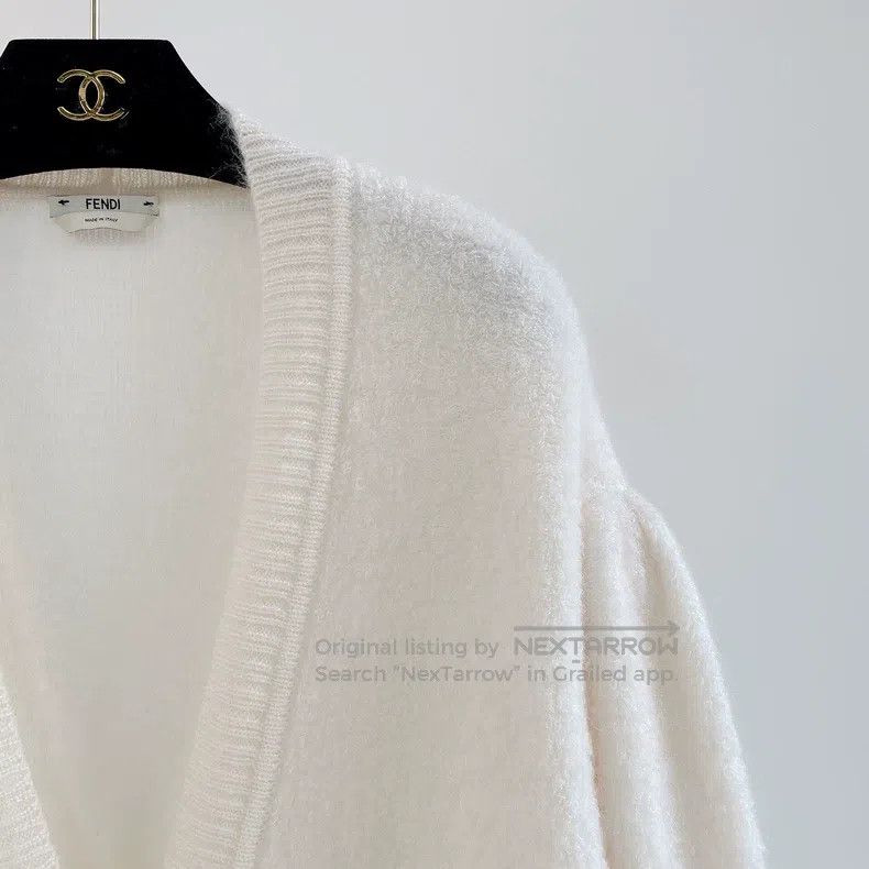 Fendi Fendi White knitted cardigan Size S / US 4 / IT 40 - 3 Thumbnail